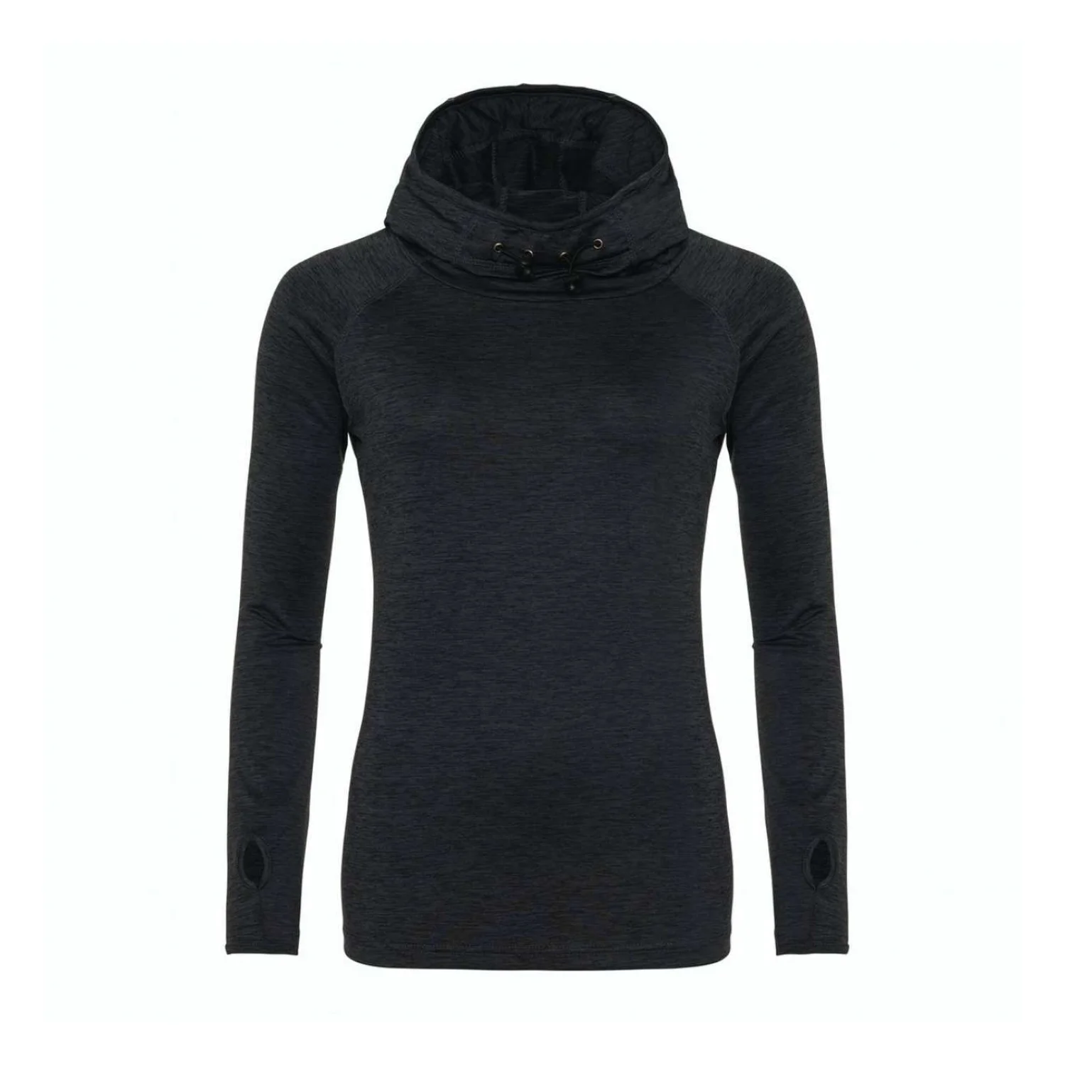 Just Cool Női cool kámzsagalléros felső sportruházat Black Slate Melange