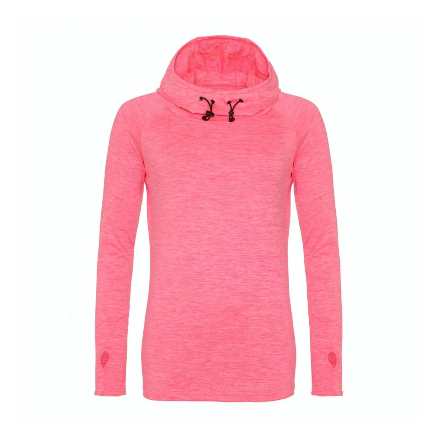 Just Cool Női cool kámzsagalléros felső sportruházat Electric Pink Melange