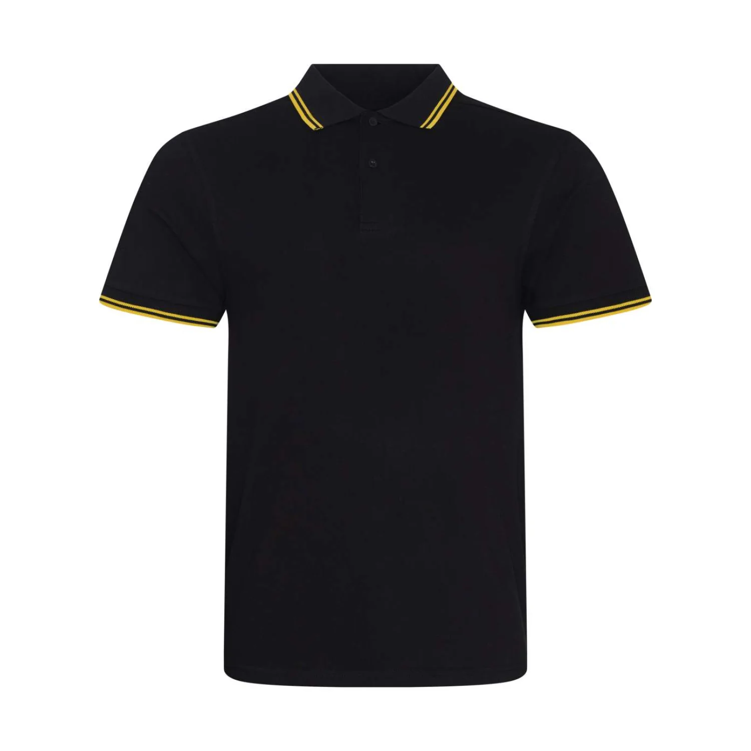 Just Polos Stretch szegélyezett póló Black/Yellow