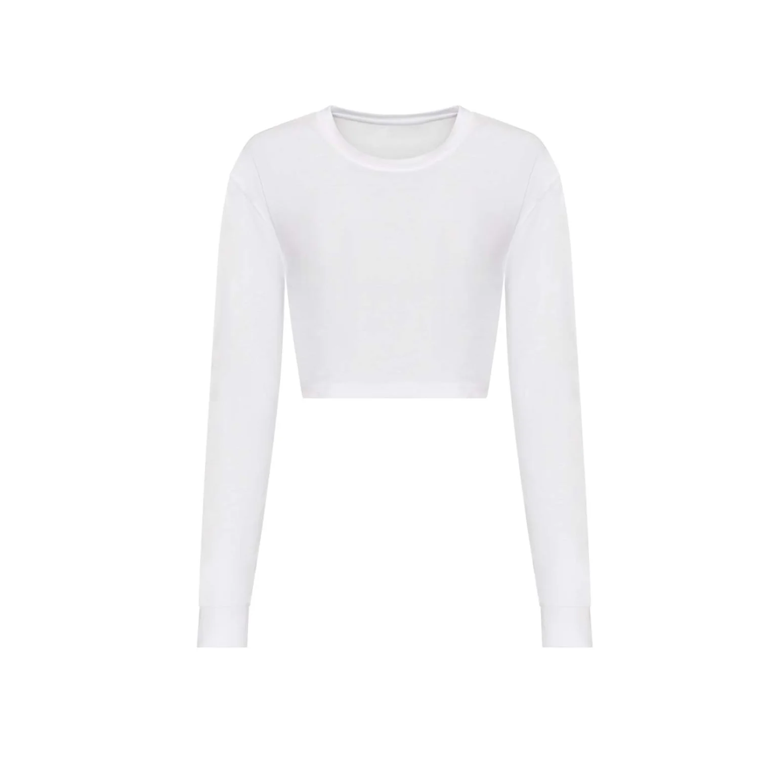 Just Ts Női hosszú ujjú rövid fazonú felső póló Solid White