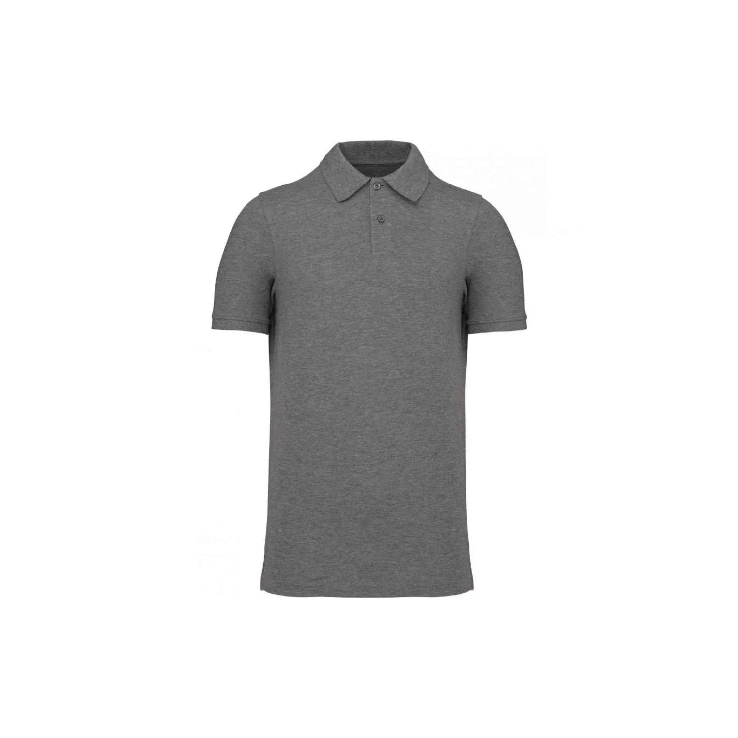 Kariban Férfi organikus 180 piqué galléros póló Grey Heather