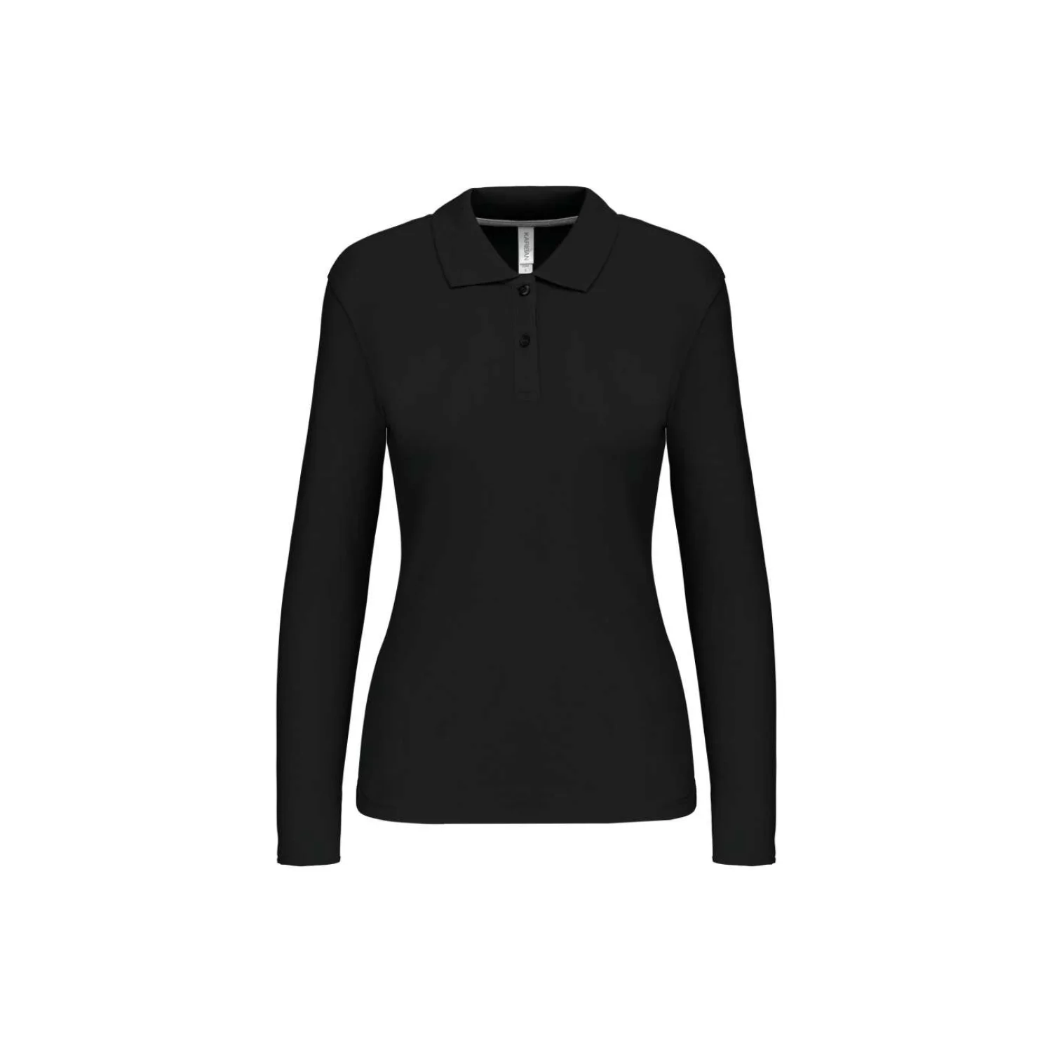 Kariban Női hosszú ujjú piqué galléros póló Black