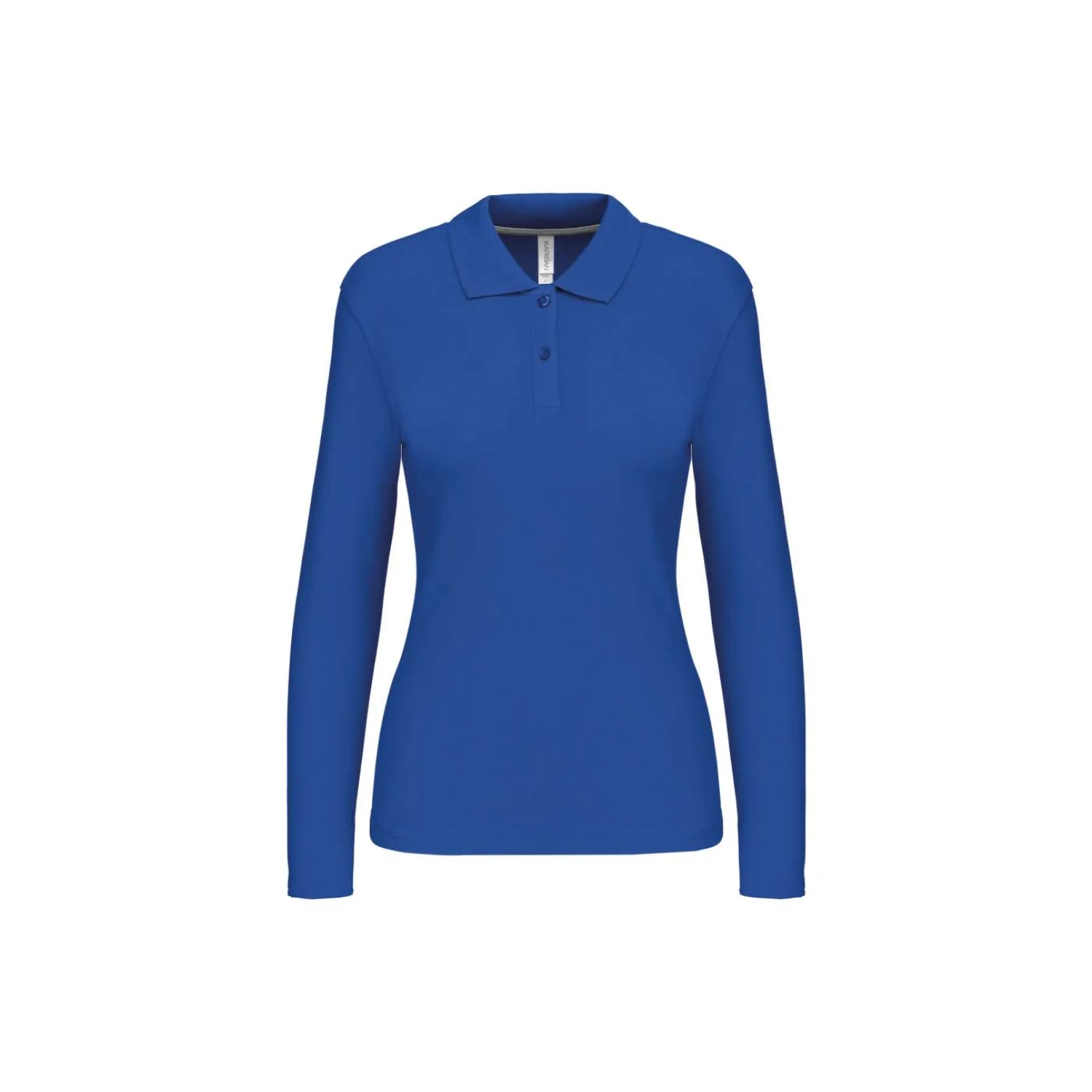 Kariban Női hosszú ujjú piqué galléros póló Light Royal Blue