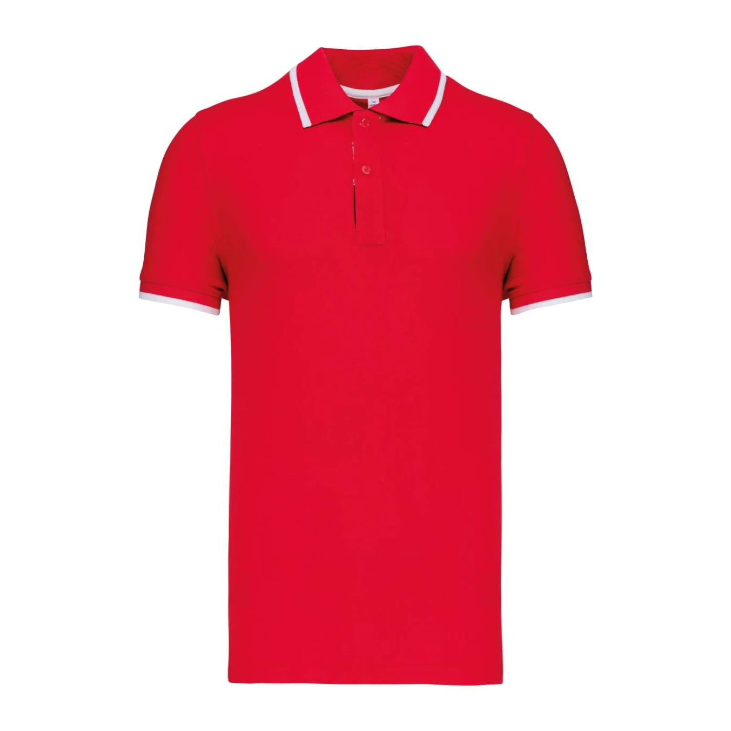 Kariban Férfi rövid ujjú galléros póló Red/White/Navy