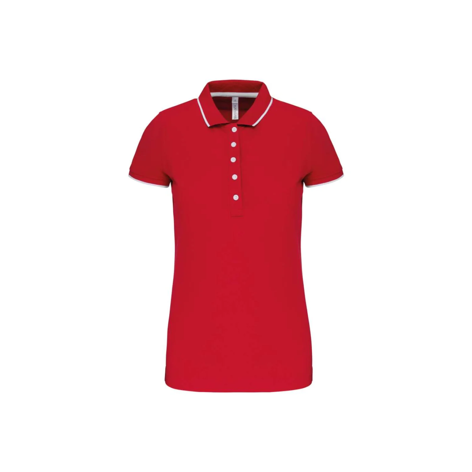 Kariban Női rövid ujjú galléros póló Red/White/Navy