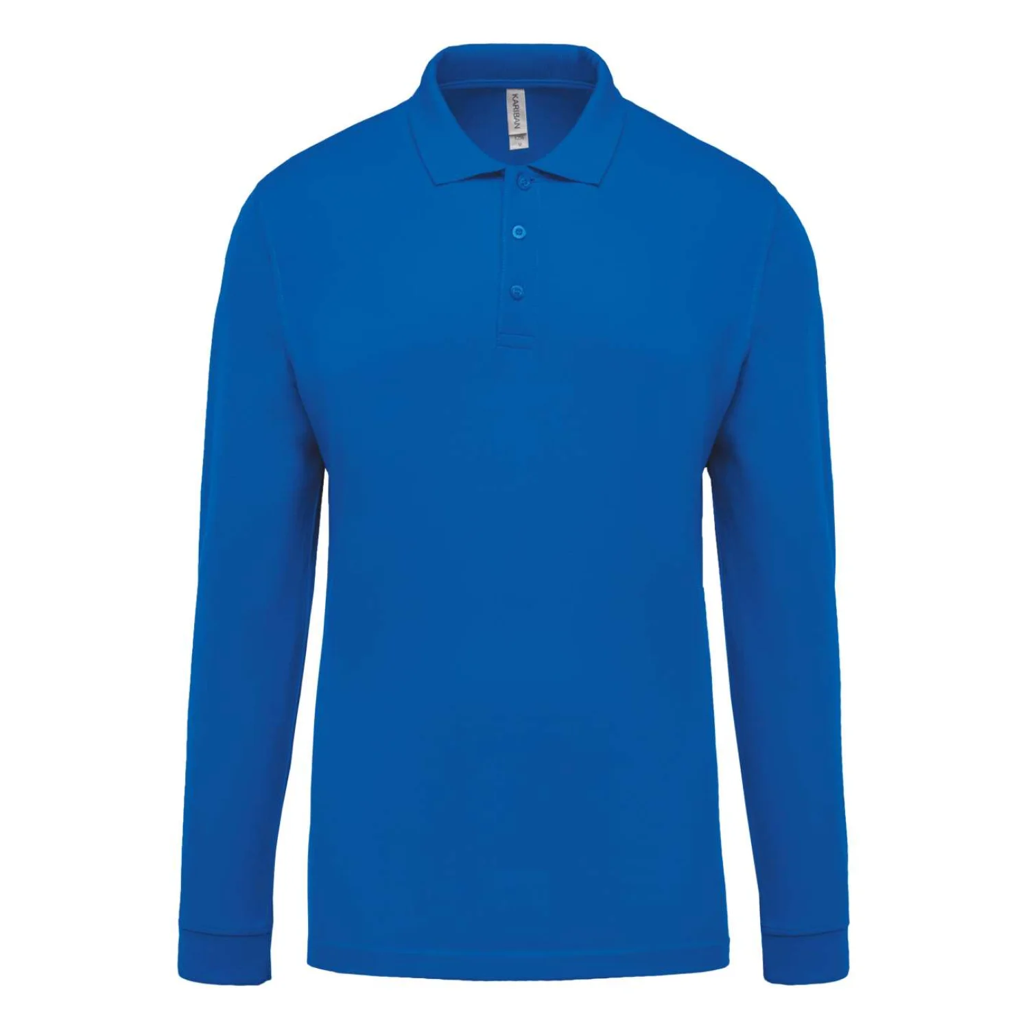Kariban Férfi piqué hosszú ujjú galléros póló Light Royal Blue