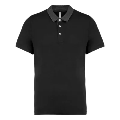 Kariban Férfi kéttónusú jersey galléros póló