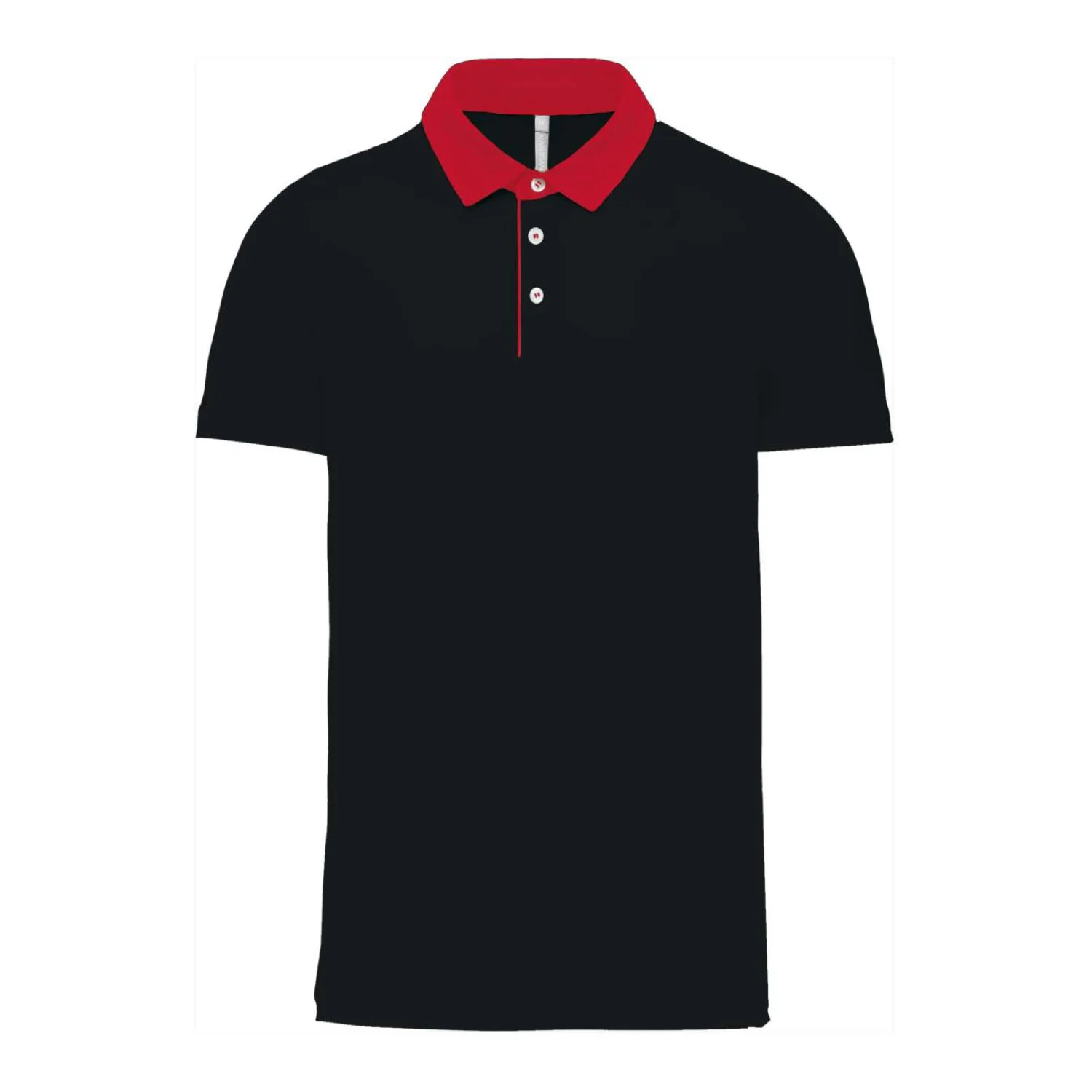 Kariban Férfi kéttónusú jersey galléros póló Black/Red