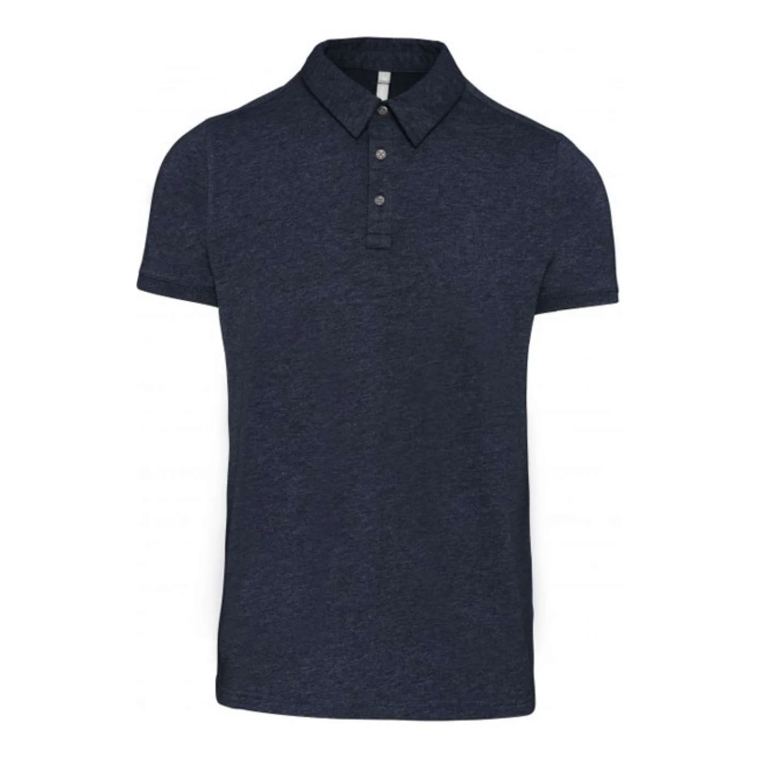 Kariban Férfi rövid ujjú jersey galléros póló French Navy Heather