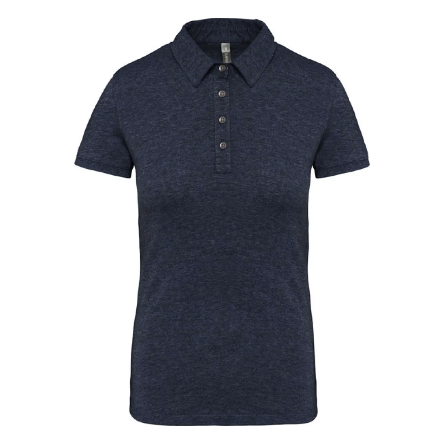Kariban Női rövid ujjú jersey galléros póló French Navy Heather