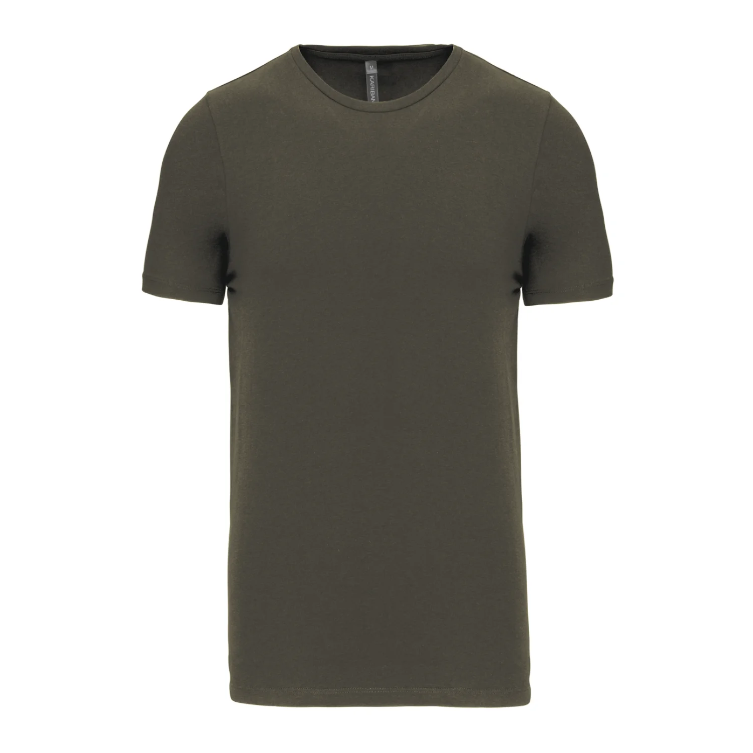 Kariban Férfi rövid ujjú környakas póló Dark Khaki
