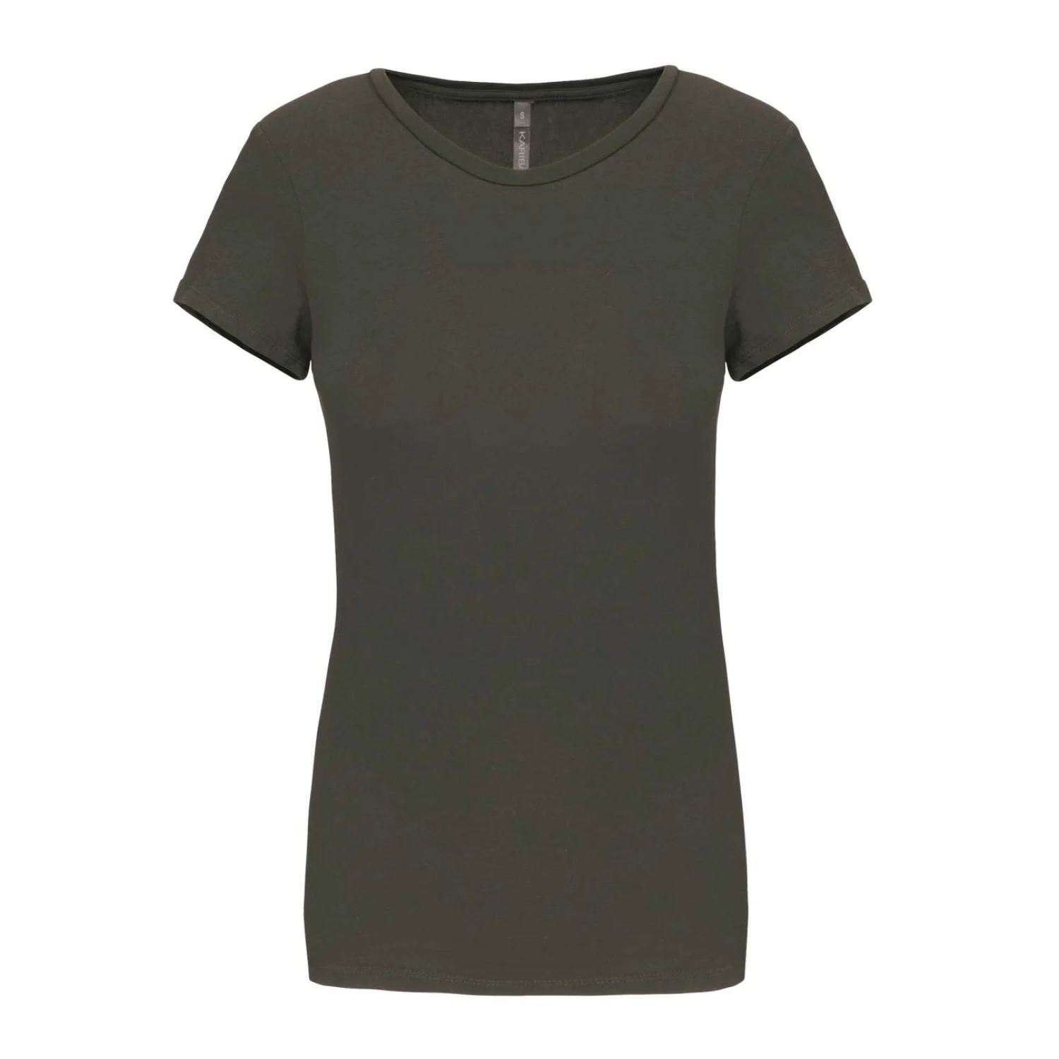 Kariban Női rövid ujjú környakas póló Dark Khaki