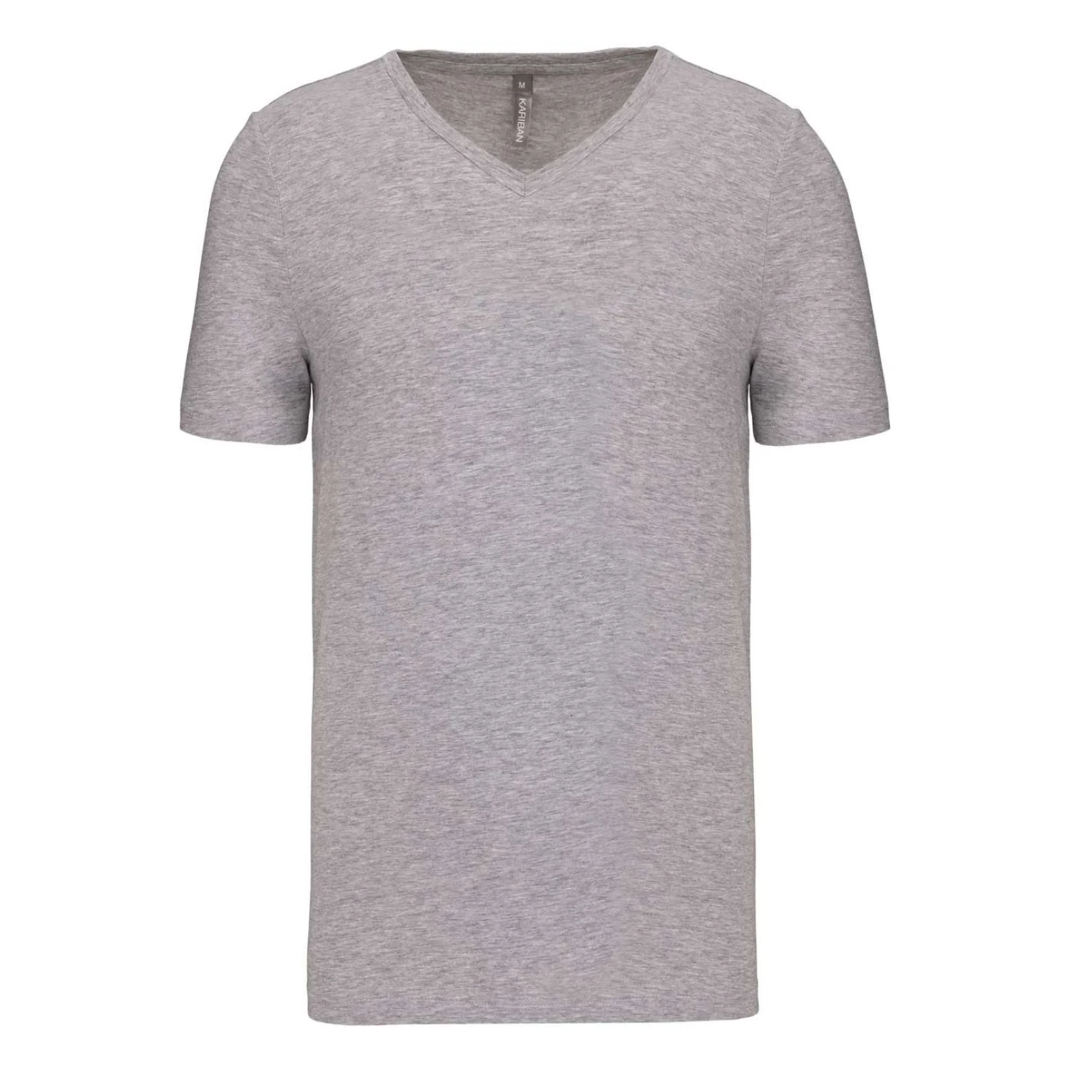 Kariban Férfi rövid ujjú v-nyakú póló Light Grey Heather