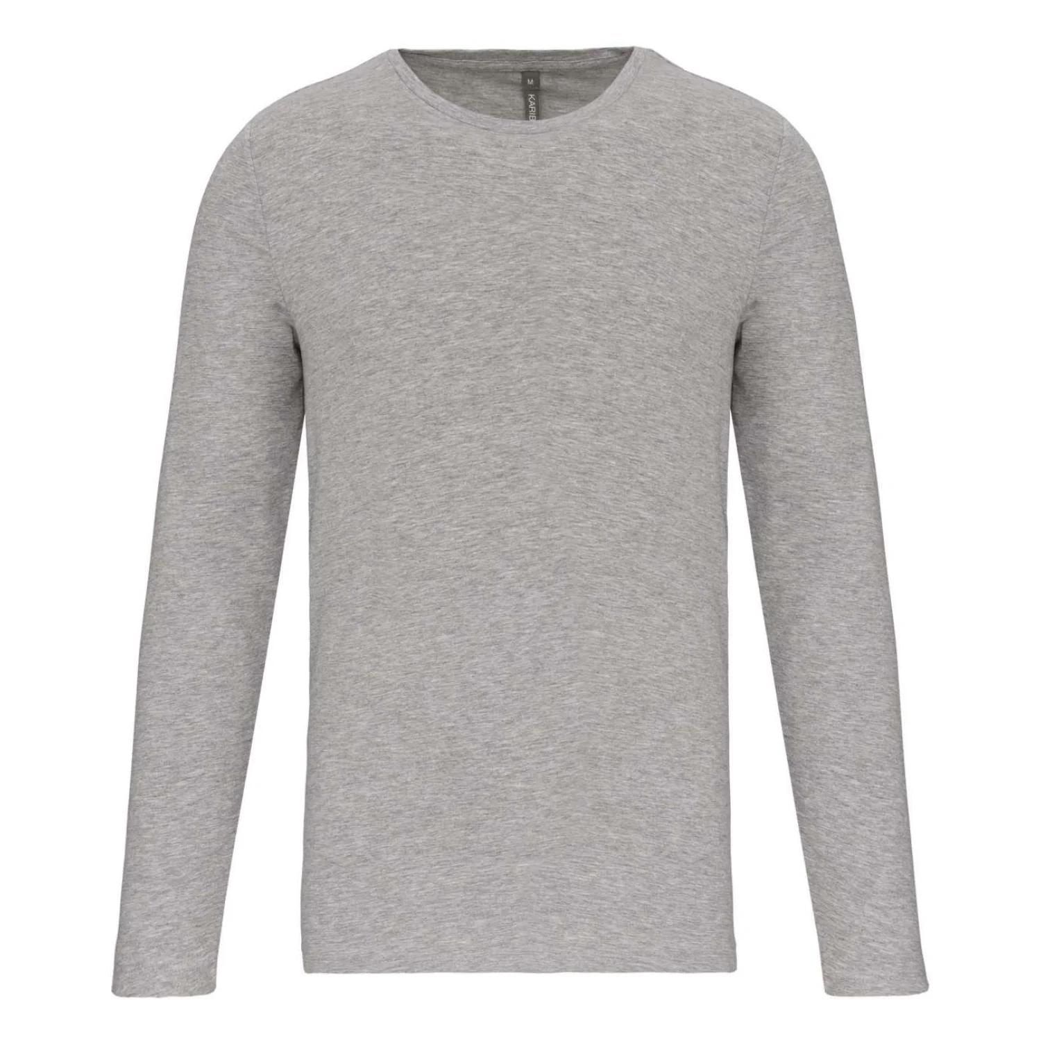 Kariban Férfi hosszú ujjú környakas póló Light Grey Heather