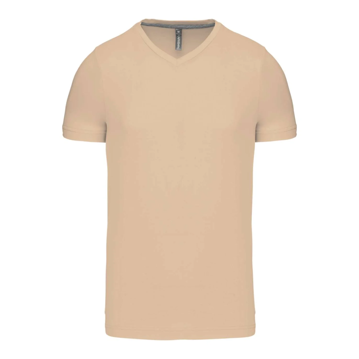 Kariban Férfi rövid ujjú v-nyakú póló Light Sand
