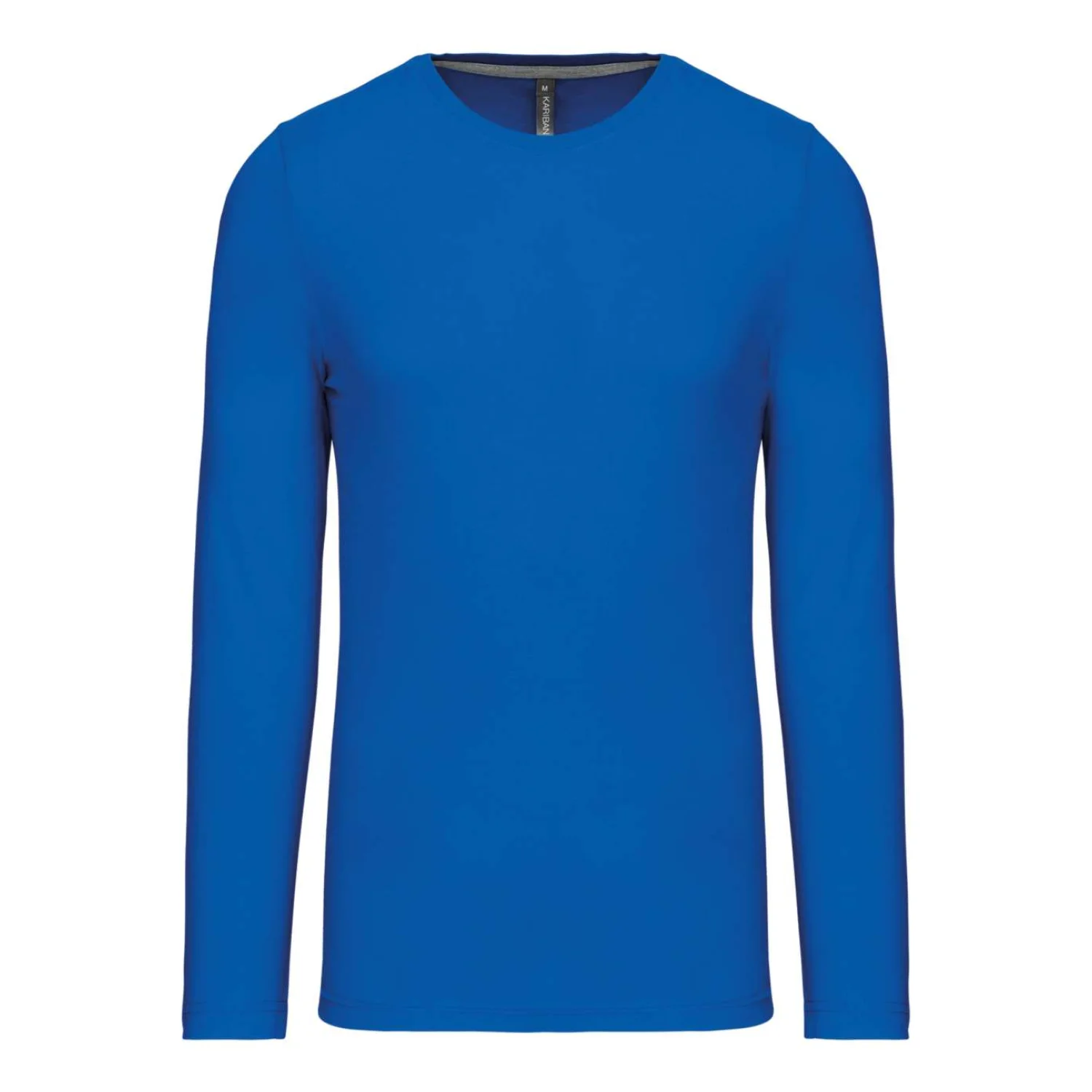 Kariban Férfi hosszú ujjú környakas póló Light Royal Blue
