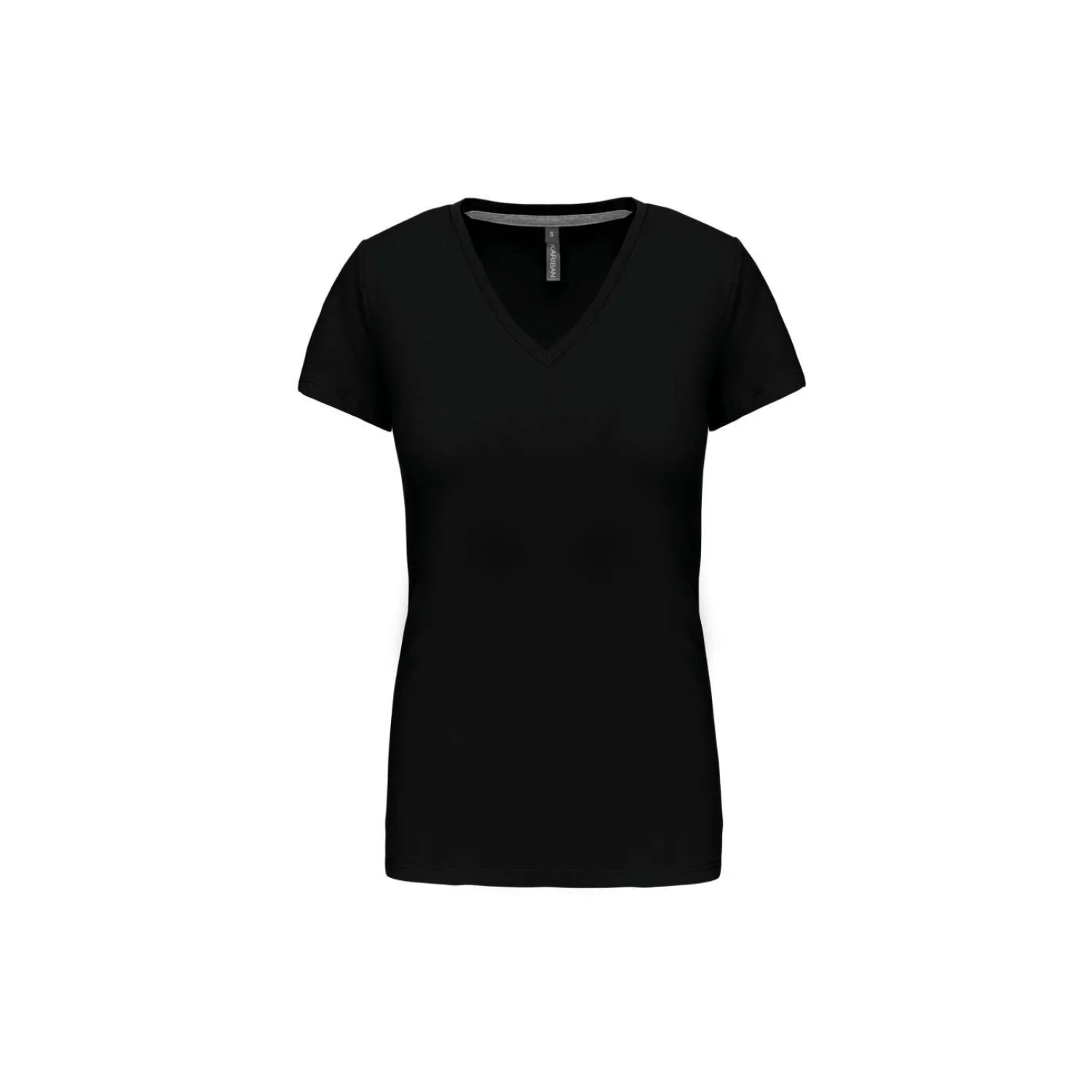 Kariban Női rövid ujjú v-nyakú póló Black