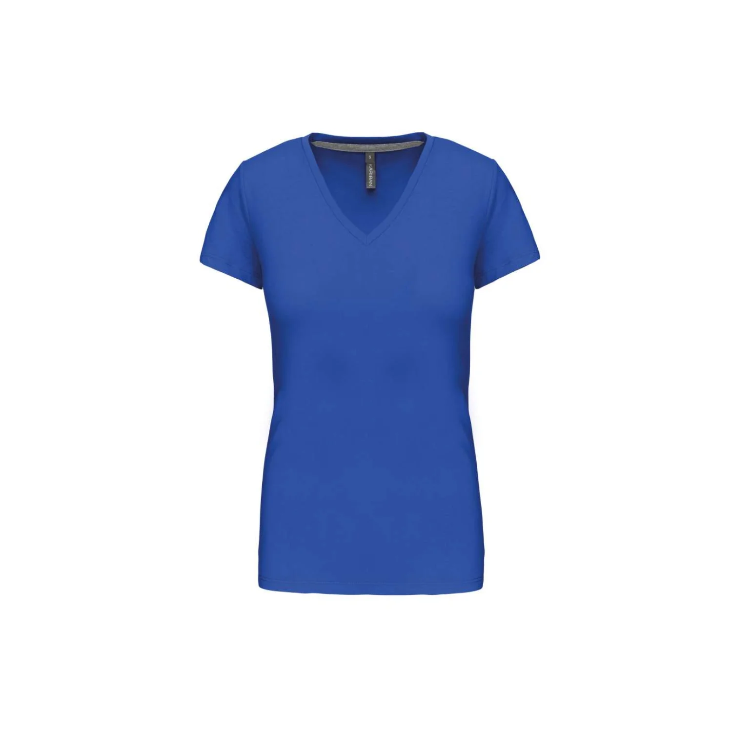 Kariban Női rövid ujjú v-nyakú póló Light Royal Blue
