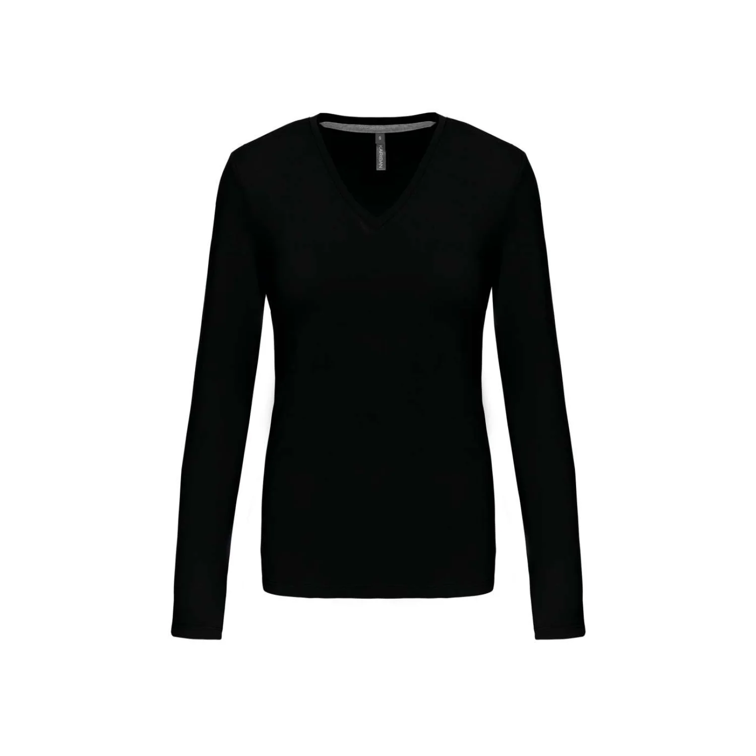 Kariban Női hosszú ujjú v-nyakú póló Black