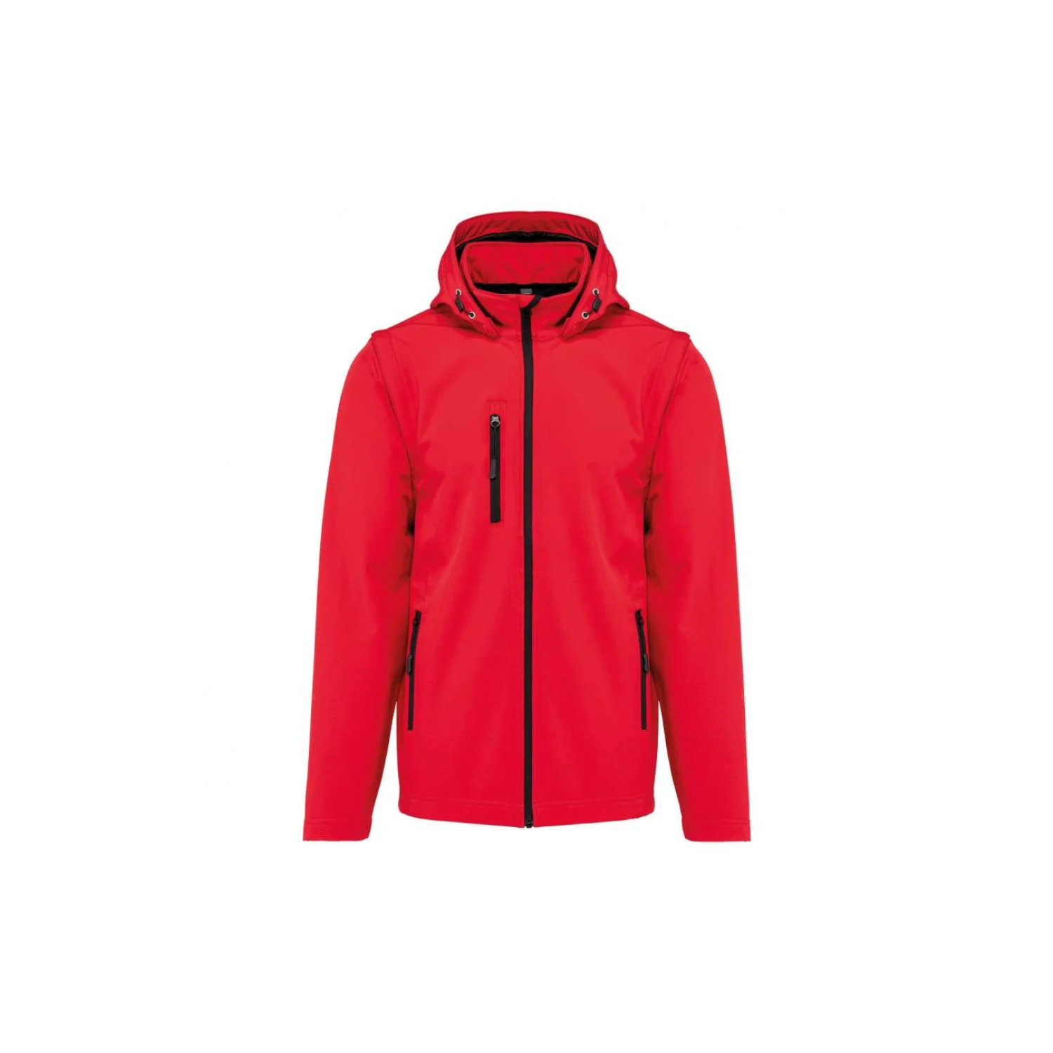 Kariban Uniszex 3 rétegű softshell kapucnis kabát levehető ujjakkal kabátok és dzseki Red