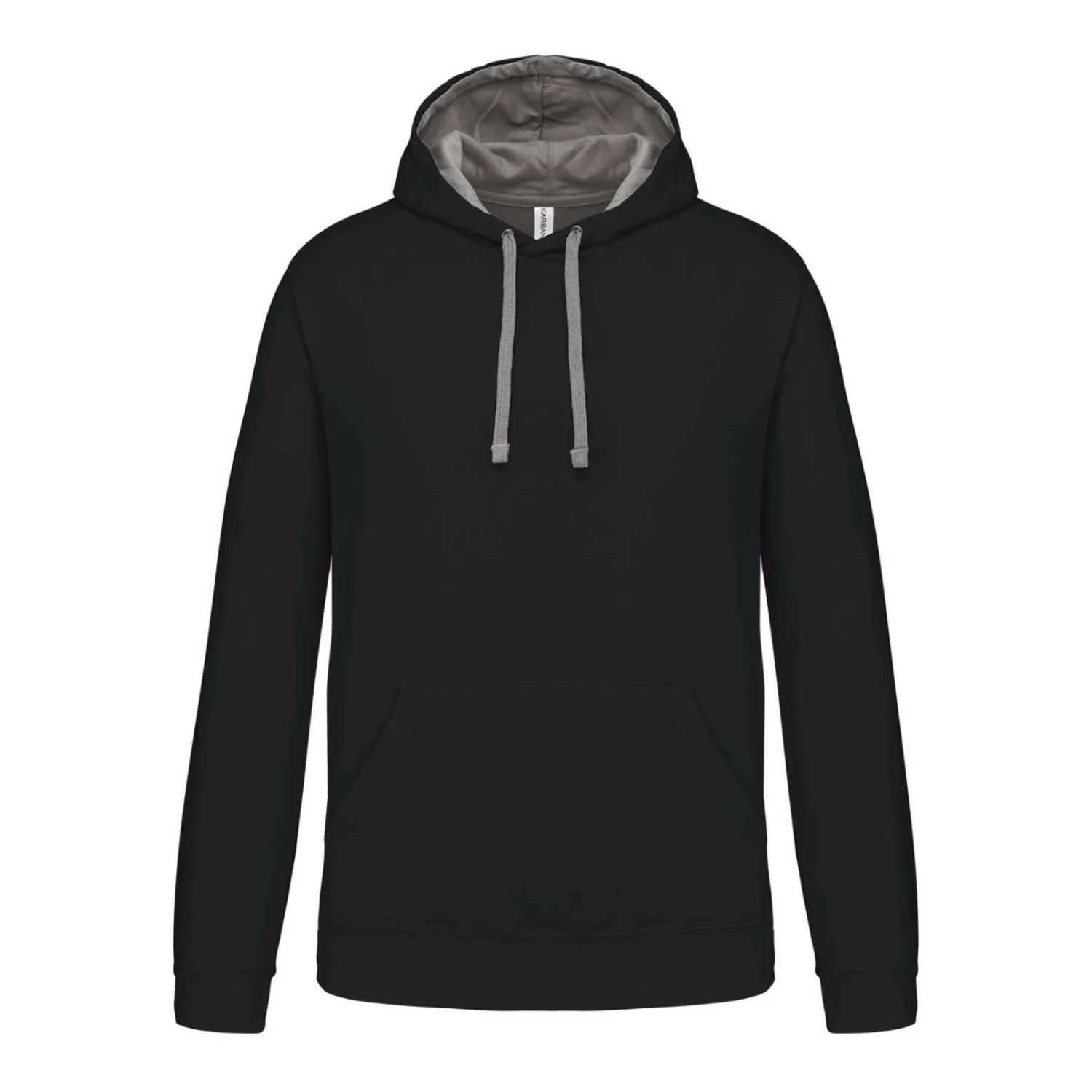 Kariban Kontrasztos kapucnis pulóver pulóverek és kardigán Black/Fine Grey
