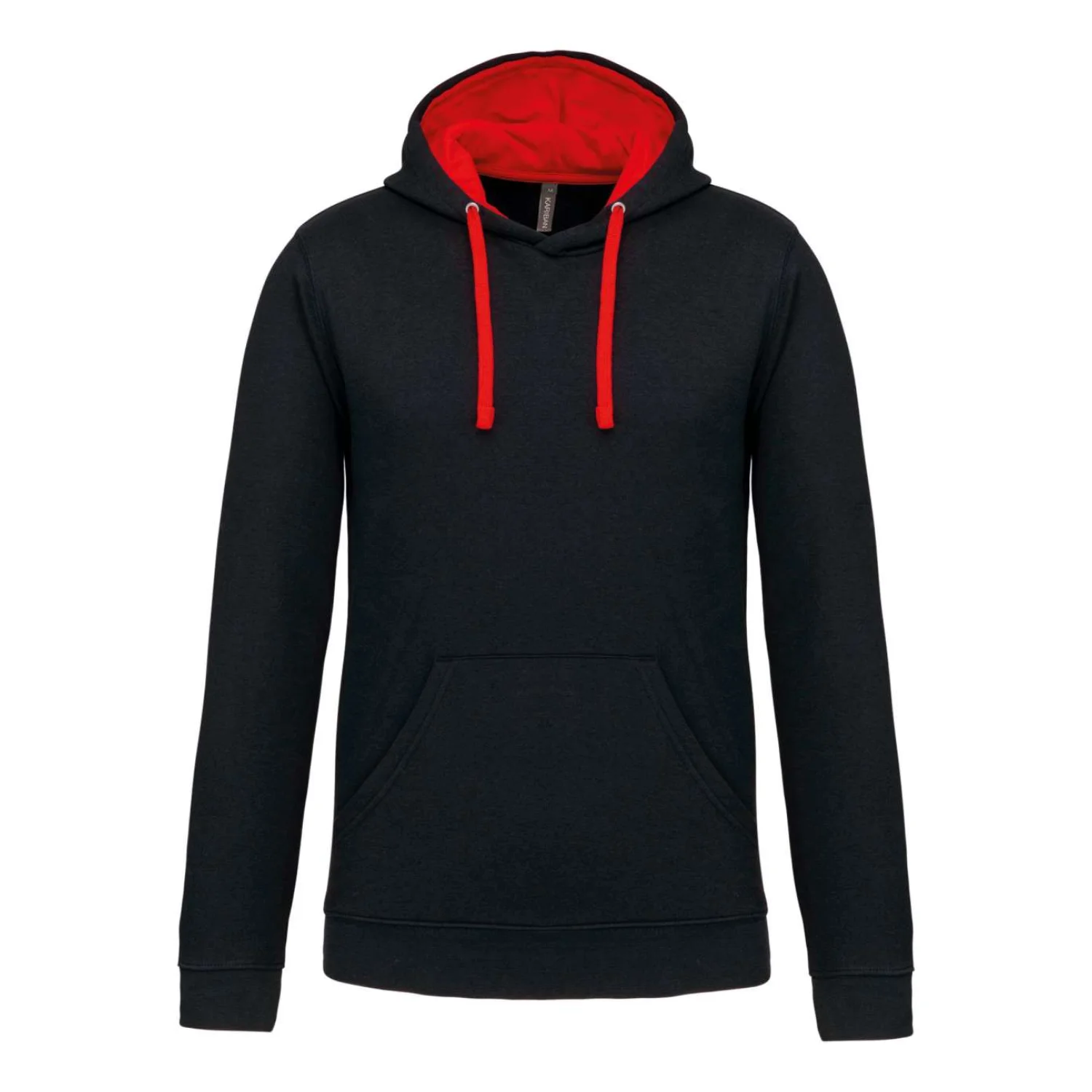 Kariban Kontrasztos kapucnis pulóver pulóverek és kardigán Black/Red