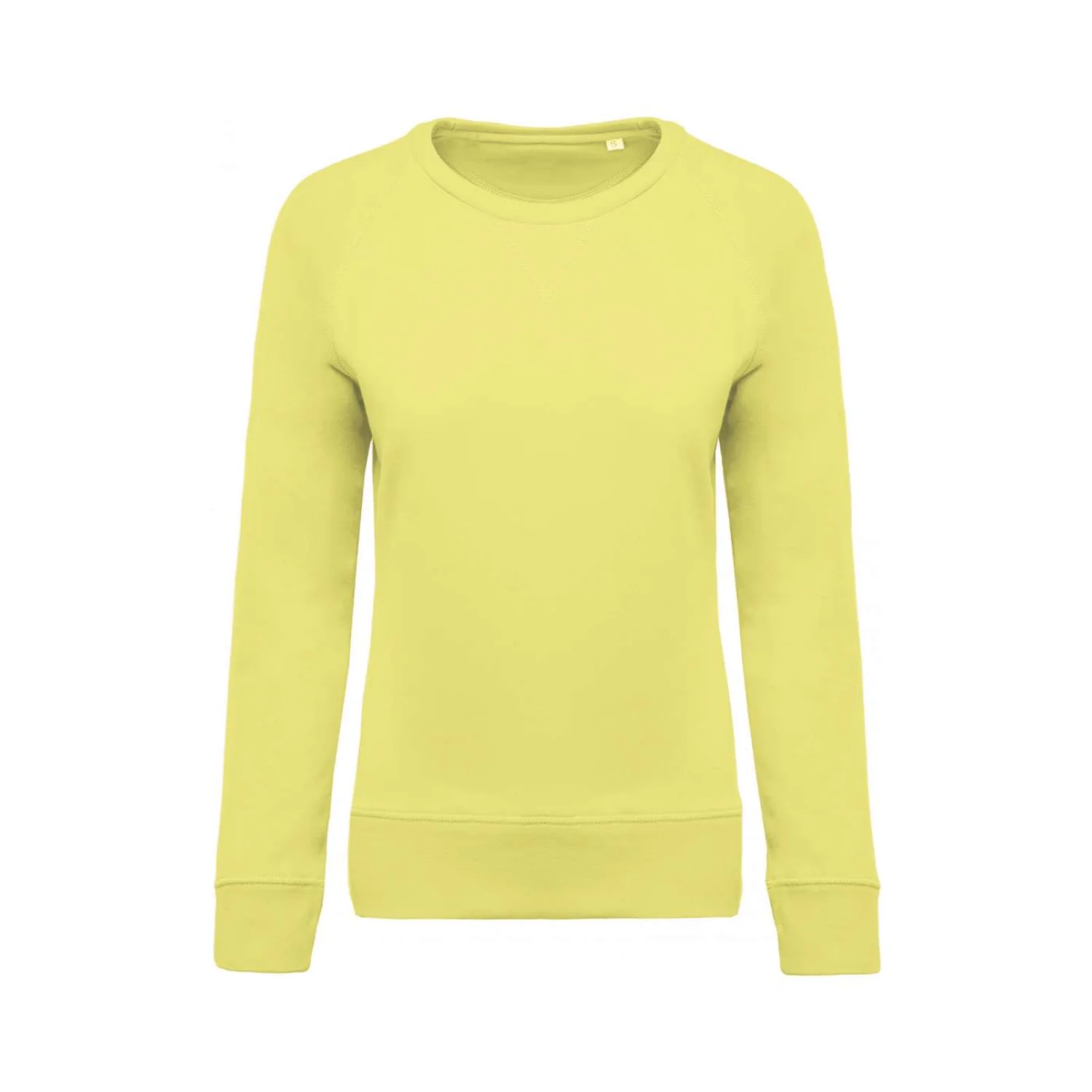 Kariban Női organikus pamut környakas raglán ujjú pulóver pulóverek és kardigán Lemon Yellow