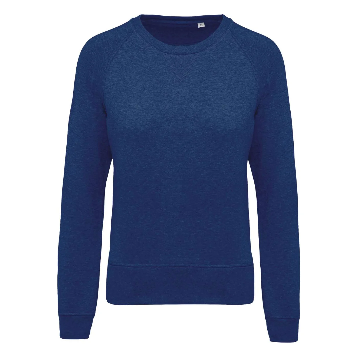 Kariban Női organikus pamut környakas raglán ujjú pulóver pulóverek és kardigán Ocean Blue Heather