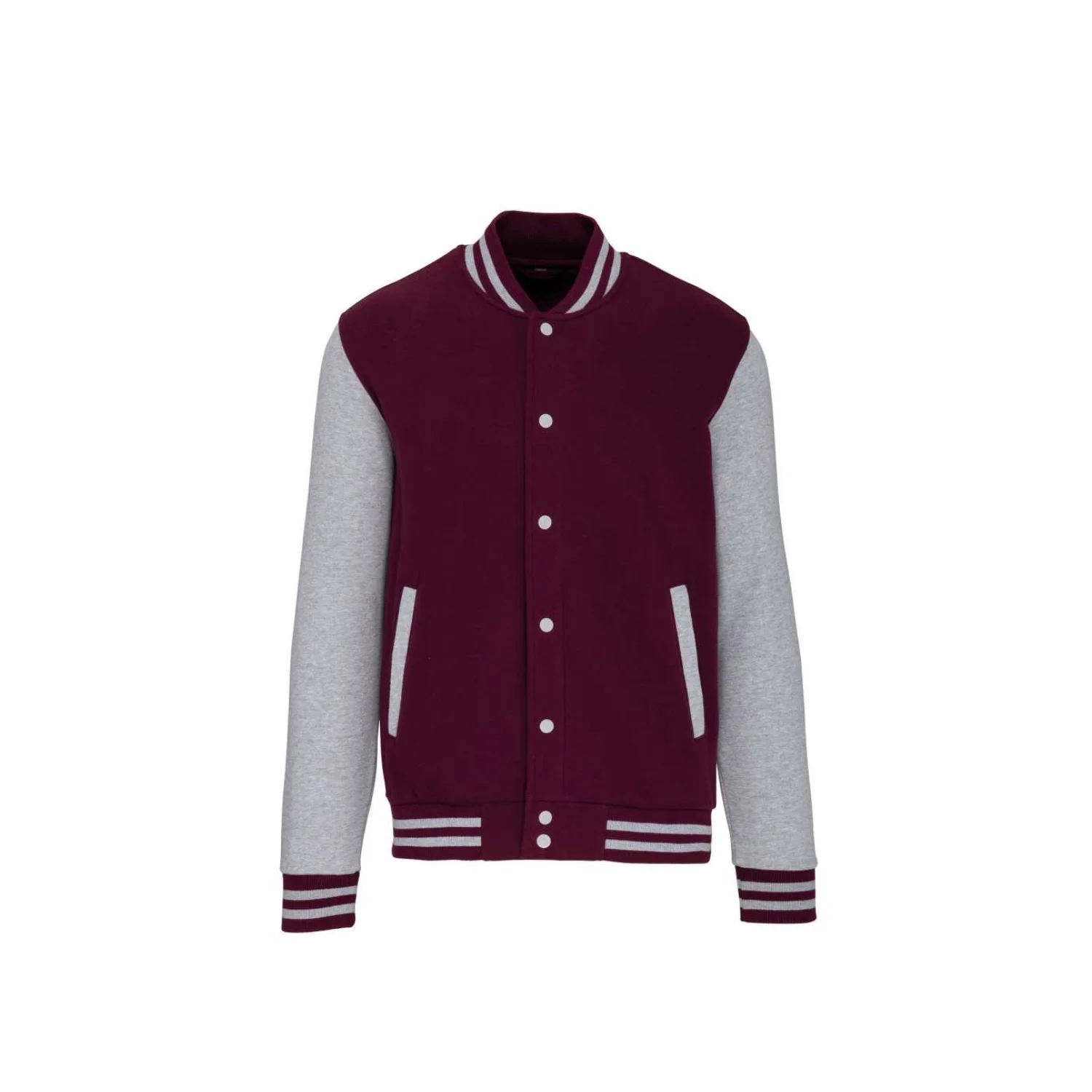 Kariban Uniszex teddy kabát pulóverek és kardigán Wine/Oxford Grey
