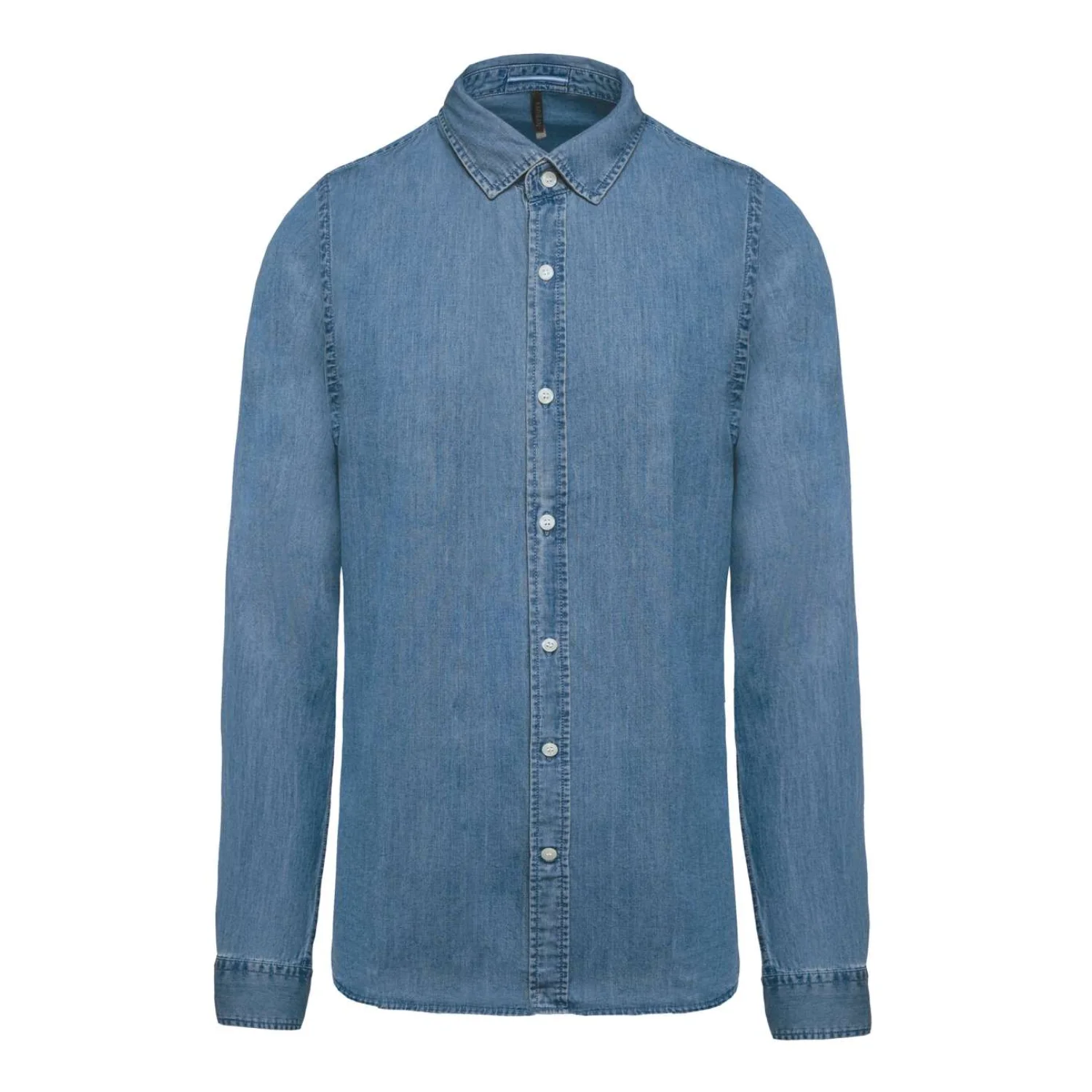 Kariban Férfi chambray ing Chambray Blue