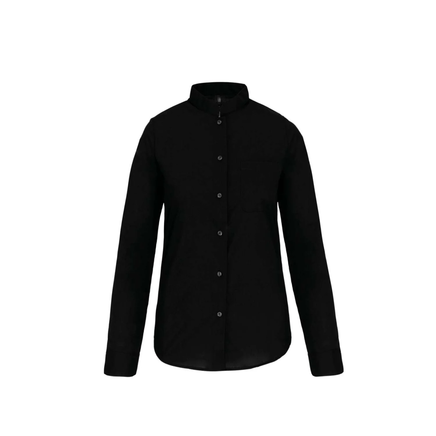 Kariban Női hosszú ujjú ing mandarin gallérral Black