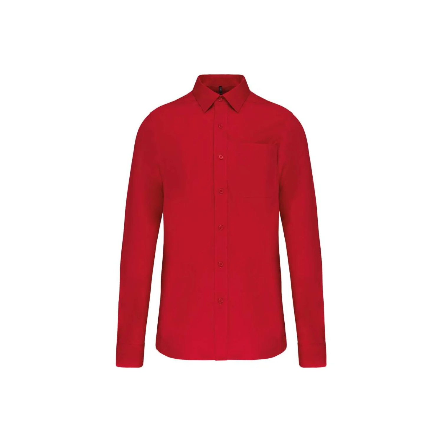 Kariban Férfi hosszú ujjú könnyen kezelhető pamut poplin ing Classic Red