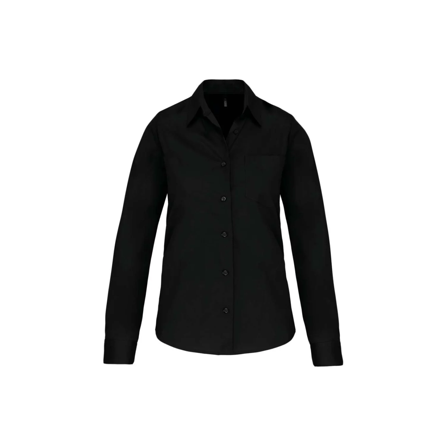 Kariban Női hosszú ujjú könnyen kezelhető pamut poplin ing Black