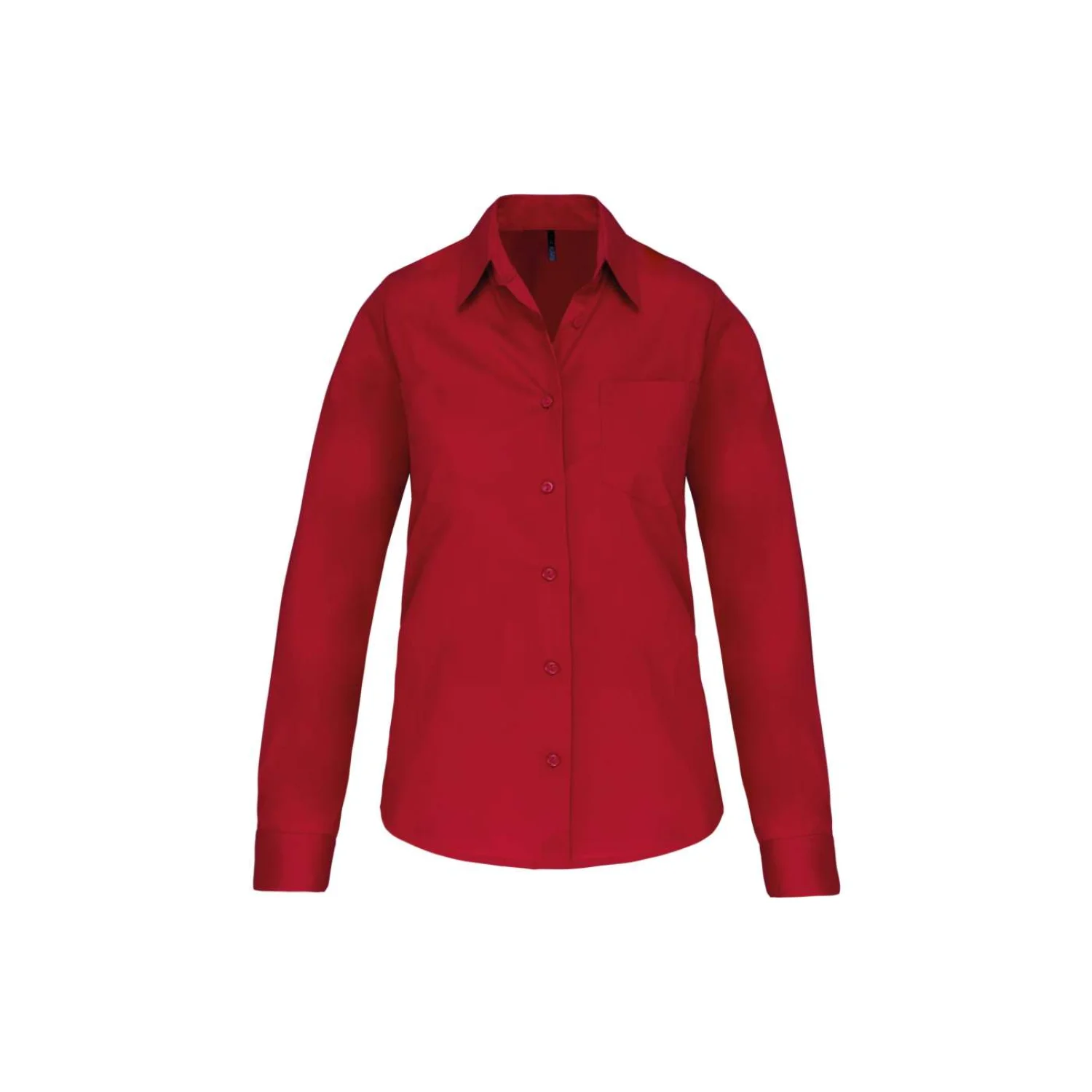 Kariban Női hosszú ujjú könnyen kezelhető pamut poplin ing Classic Red