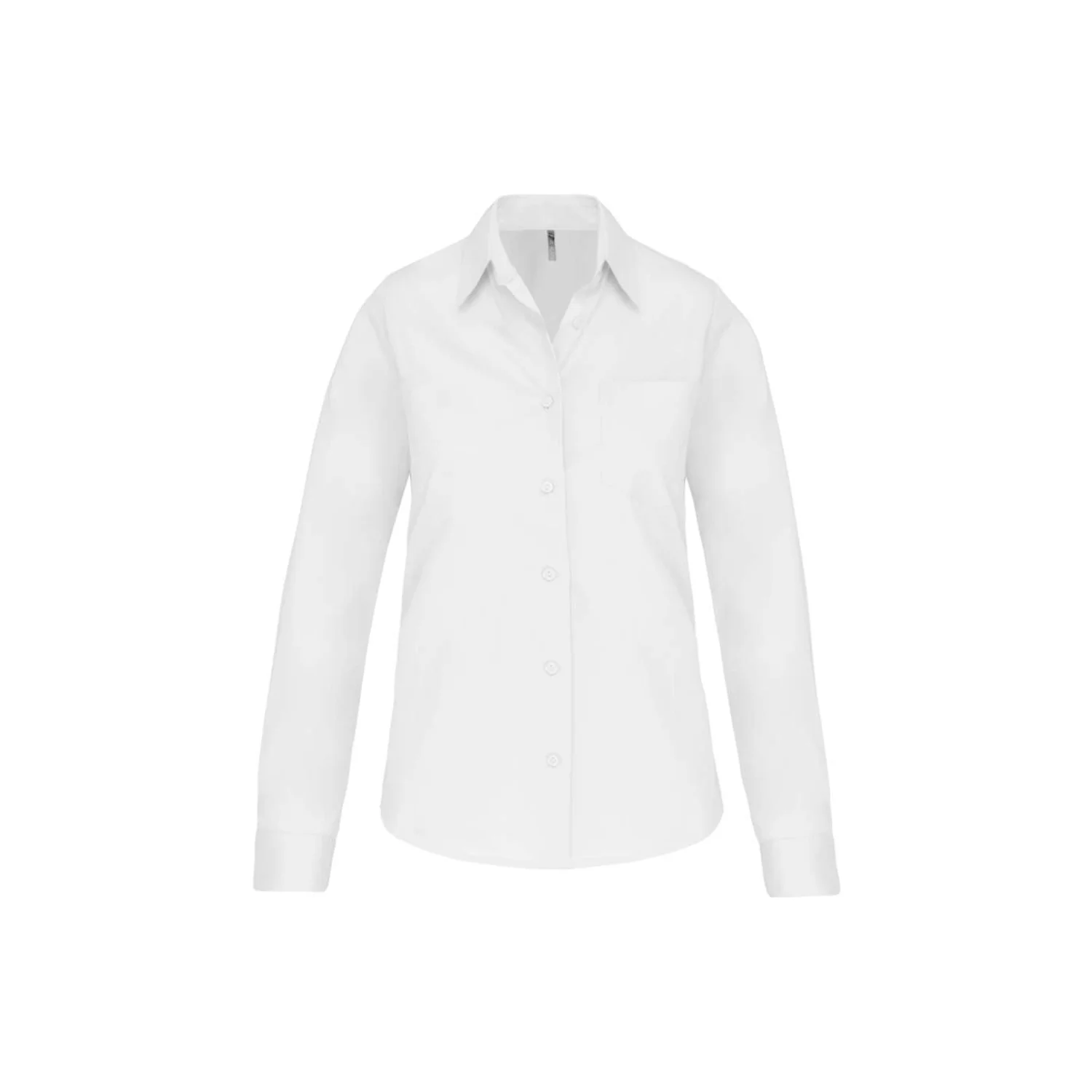 Kariban Női hosszú ujjú könnyen kezelhető pamut poplin ing White
