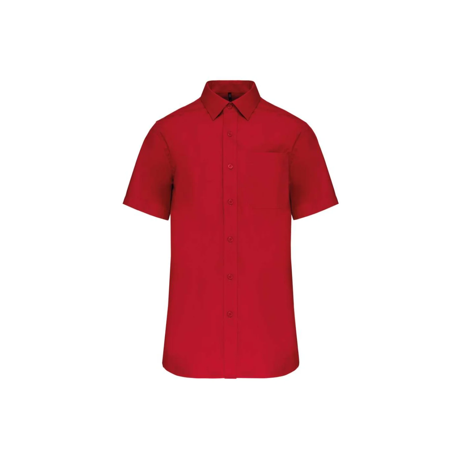 Kariban Férfi rövid ujjú könnyen kezelhető pamut poplin ing Classic Red