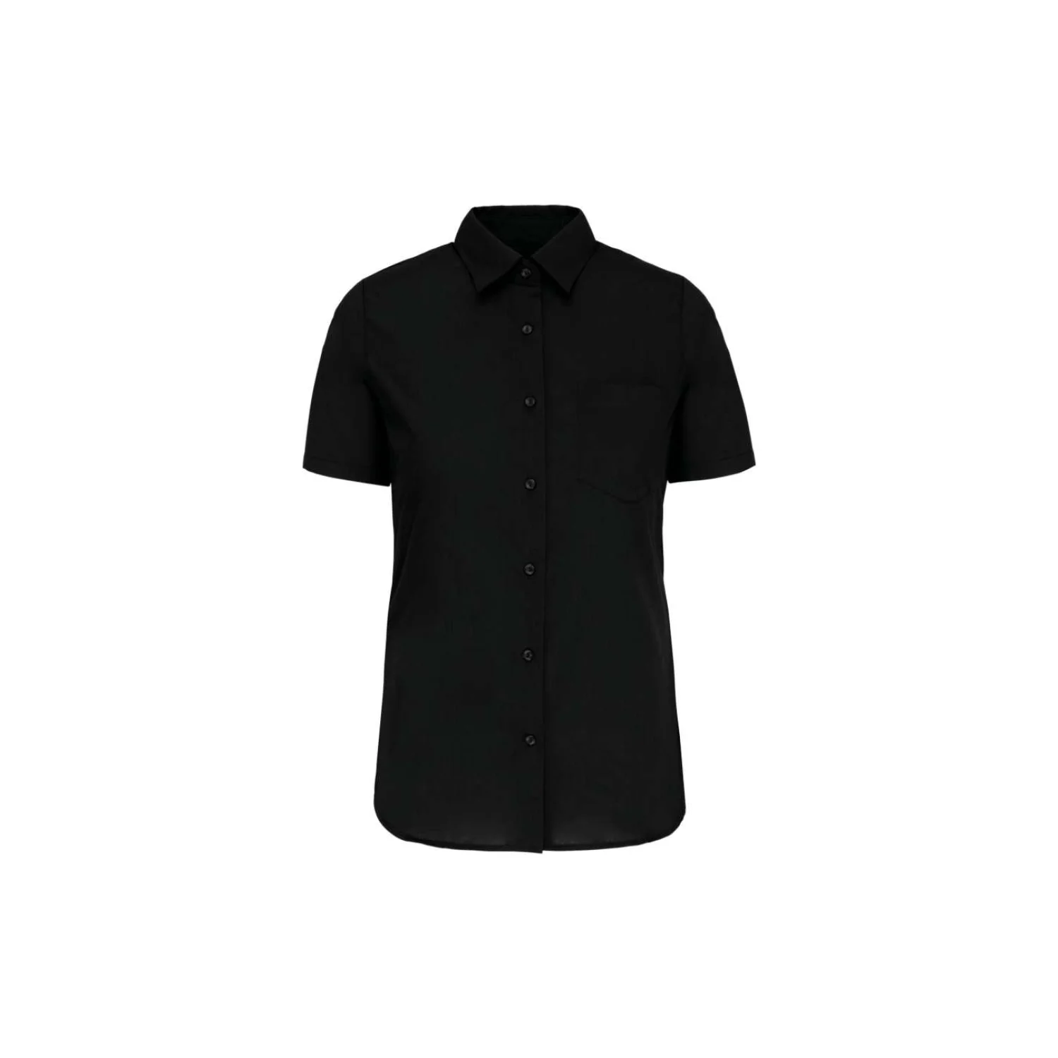 Kariban Női rövid ujjú könnyen kezelhető pamut poplin ing Black