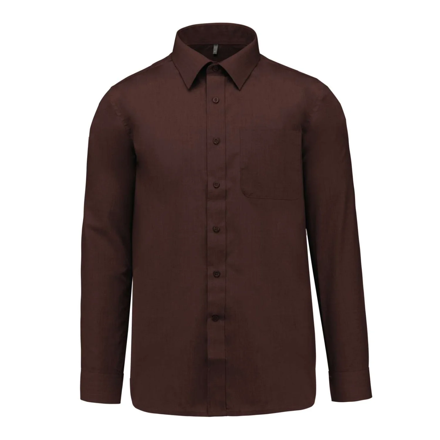 Kariban Jofrey - férfi hoszú ujjú könnyen kezelhető polycotton poplin ing Brown