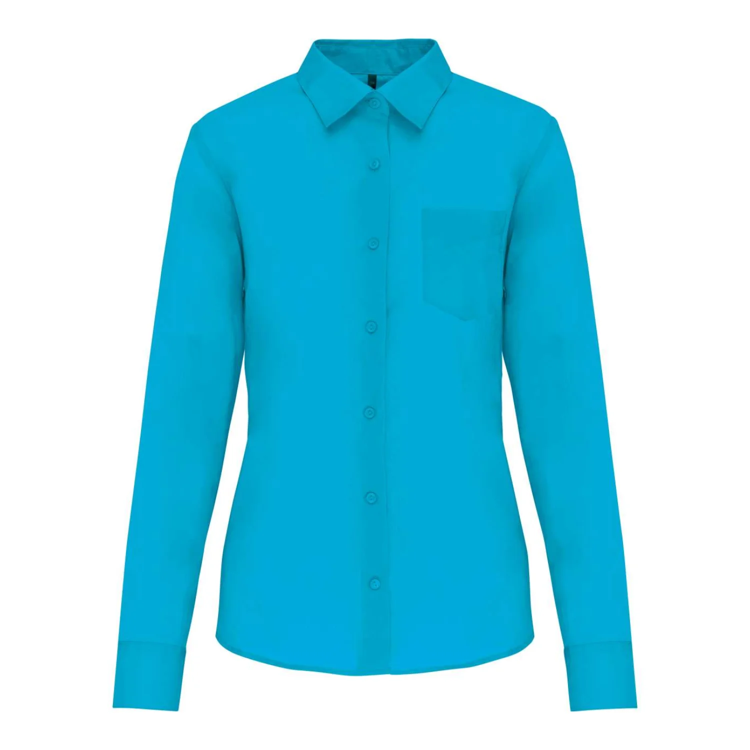 Kariban Jessica - női hosszú ujjú könnyen kezelhető polycotton poplin ing Bright Turquoise
