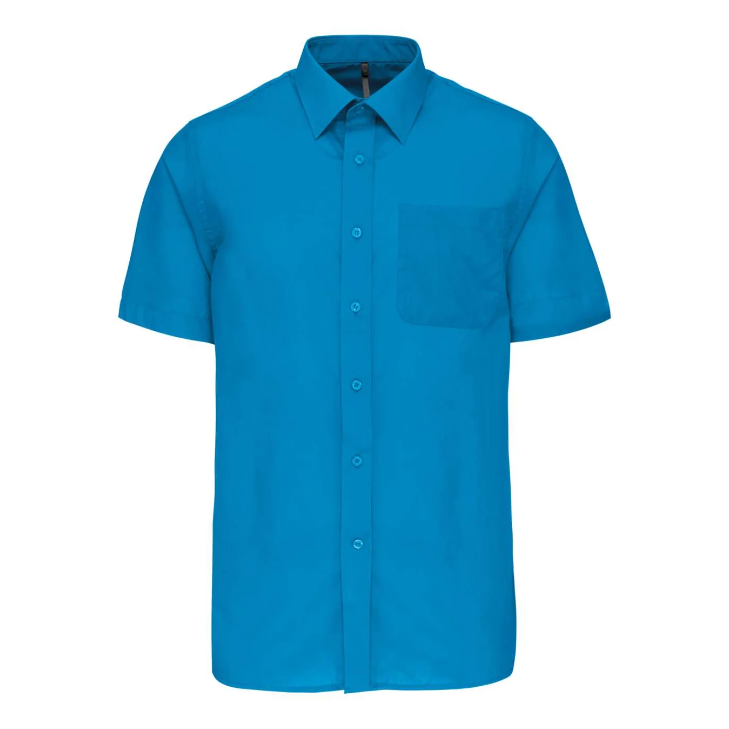 Kariban Ace - férfi rövid ujjú könnyen kezelhető polycotton poplin ing Bright Turquoise