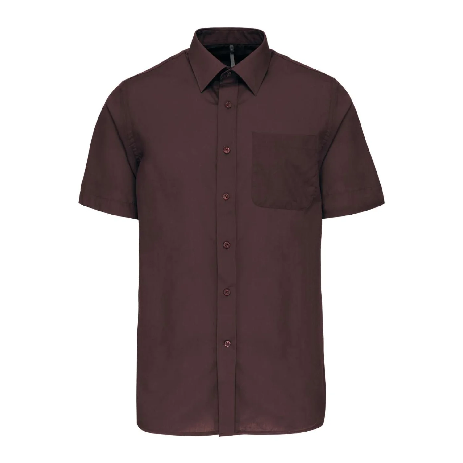 Kariban Ace - férfi rövid ujjú könnyen kezelhető polycotton poplin ing Brown