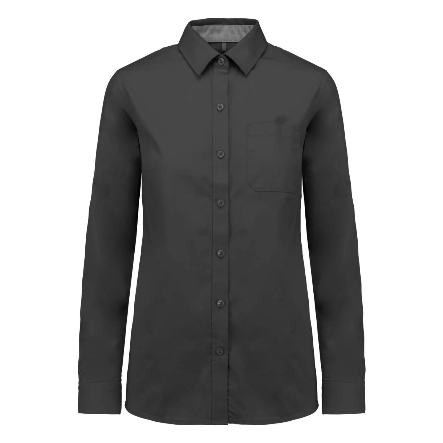 Kariban Női nevada hosszú ujjú pamut ing Dark Grey