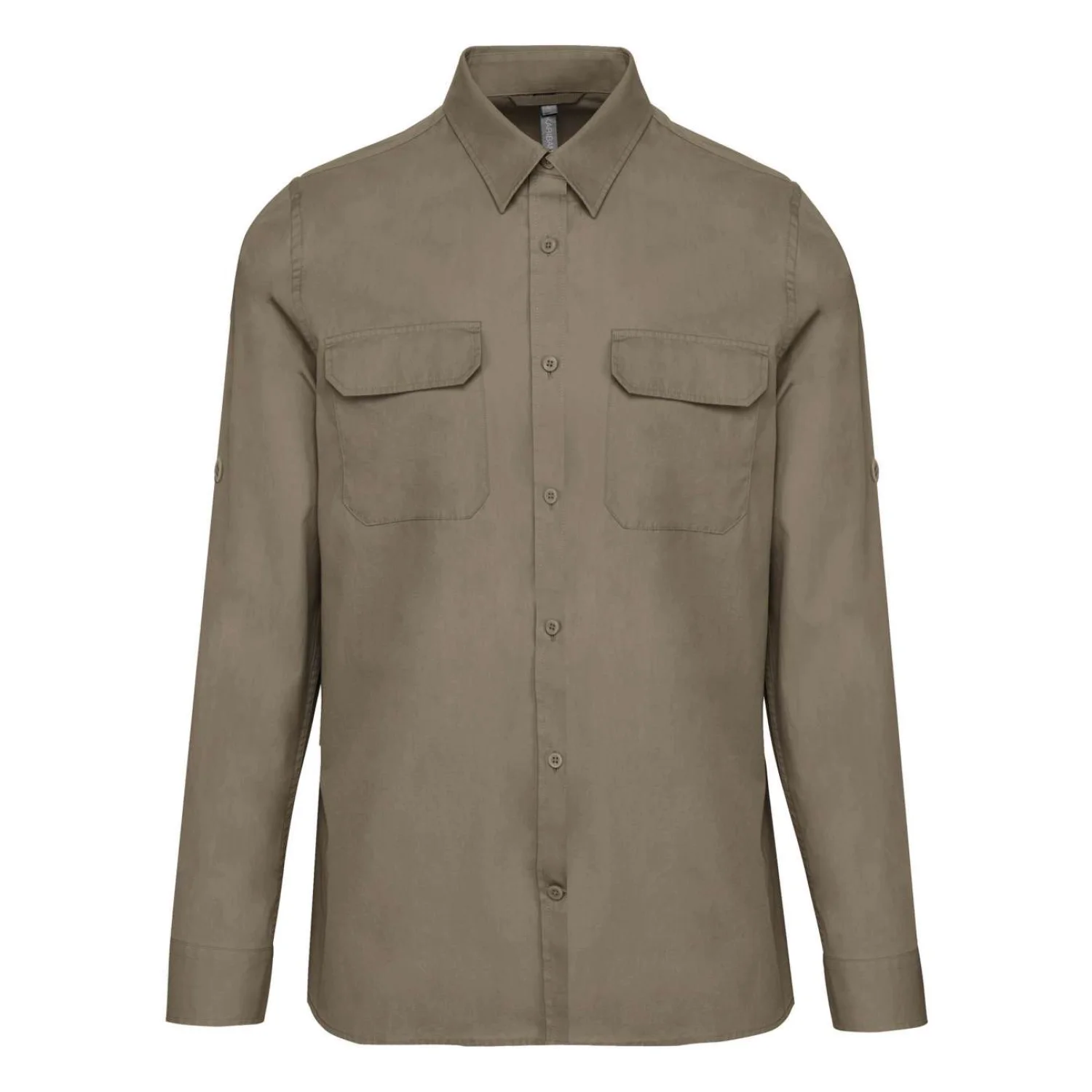 Kariban Férfi hosszú ujjú safari ing Light Khaki