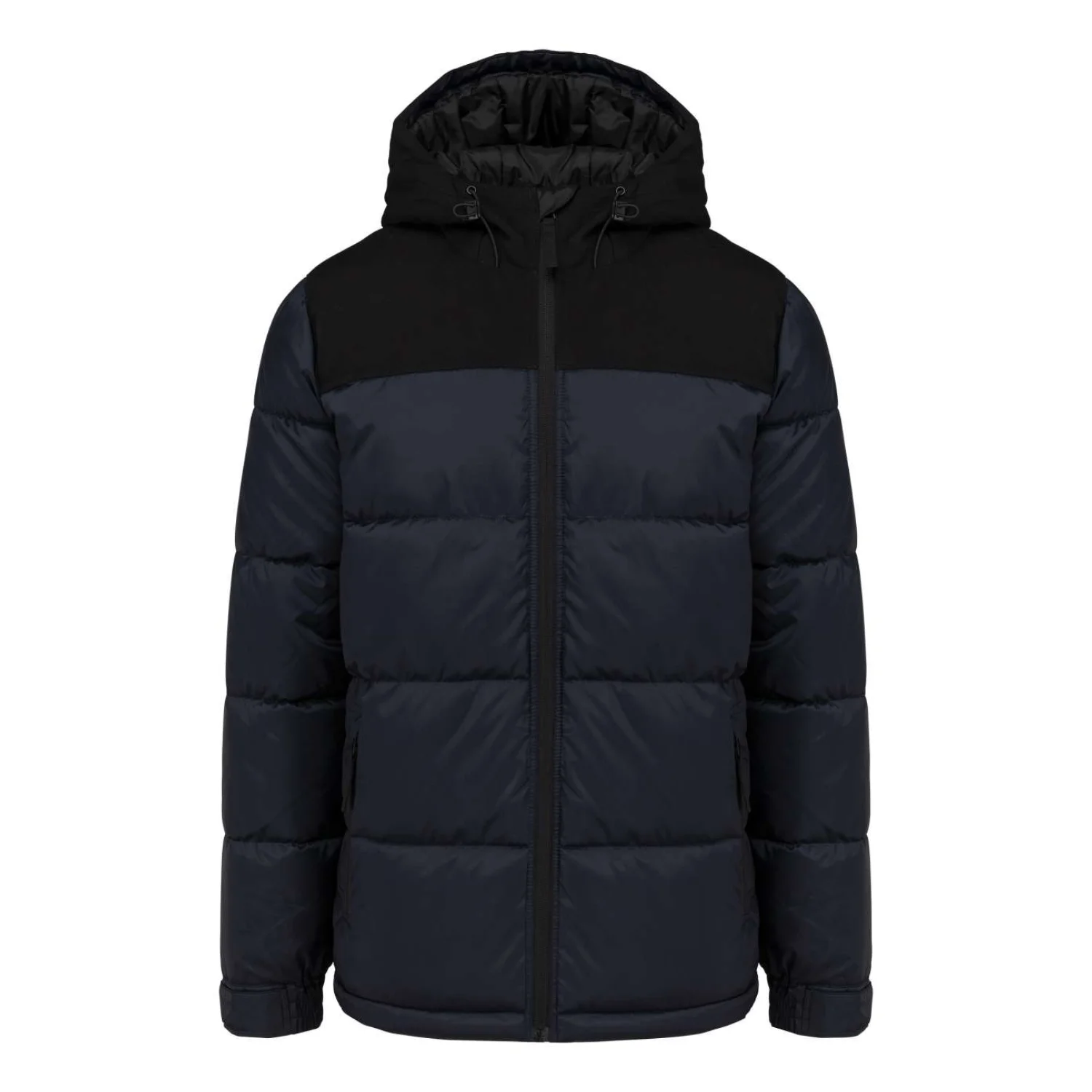 Kariban Uniszex két színű bélelt kapucnis kabát kabátok és dzseki Navy/Black