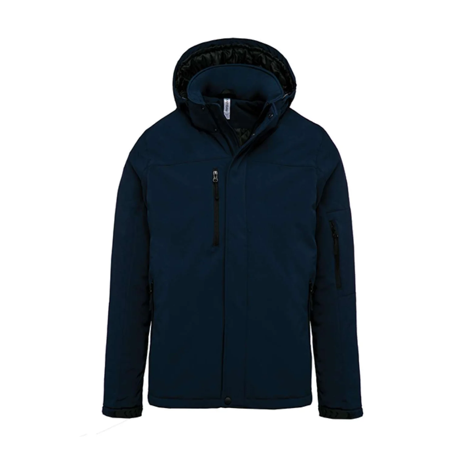 Kariban Férfi kapucnis softshell bélelt parka kabátok és dzseki Navy