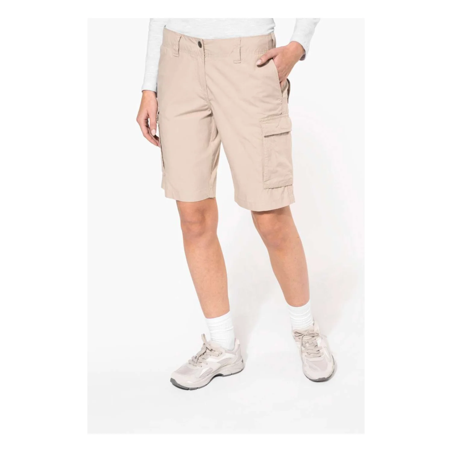 Kariban Női könnyű sokzsebes bermuda short derekas nadrág Light Charcoal