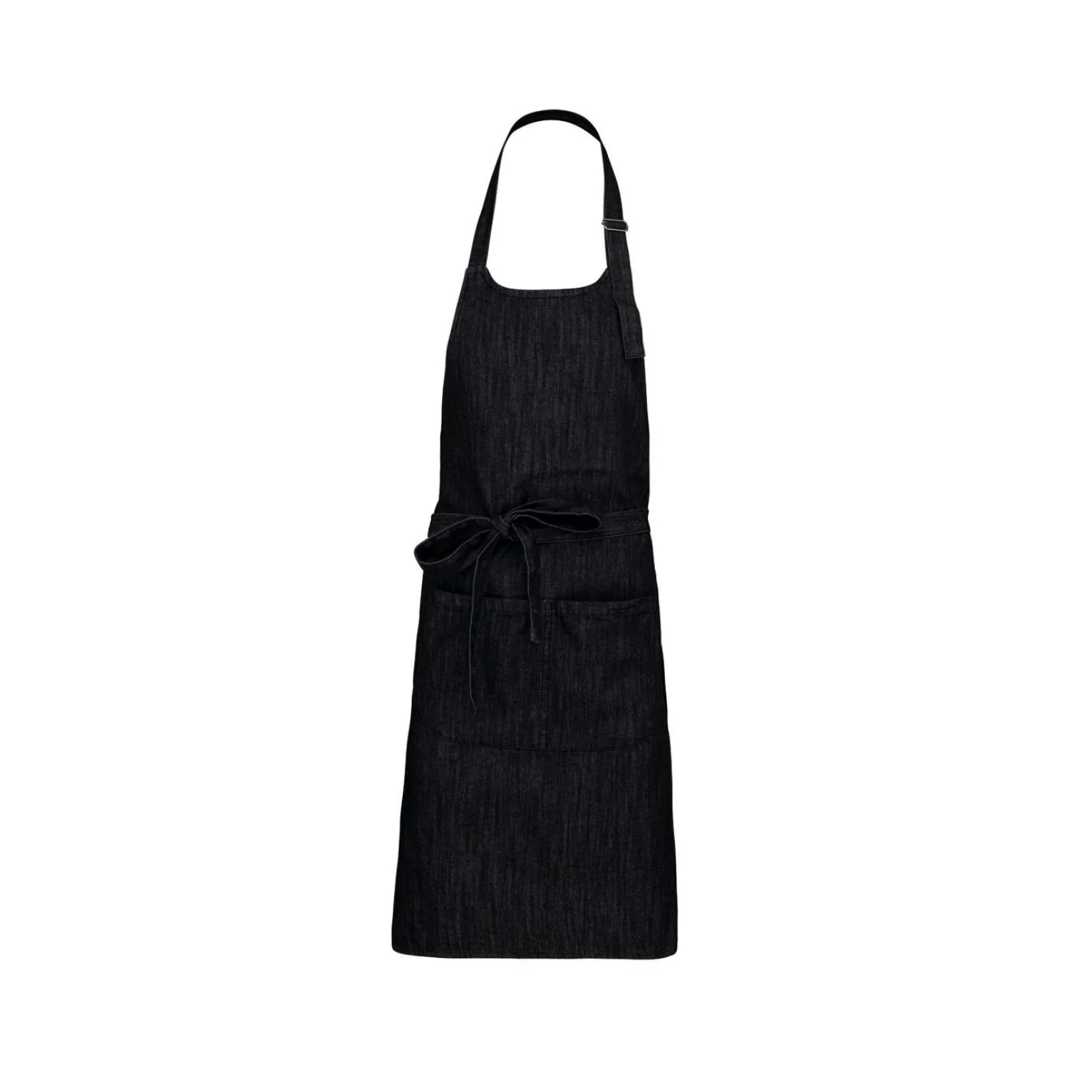 Kariban Poliészter-pamut kötény vendéglátás és egészségügy Black Denim