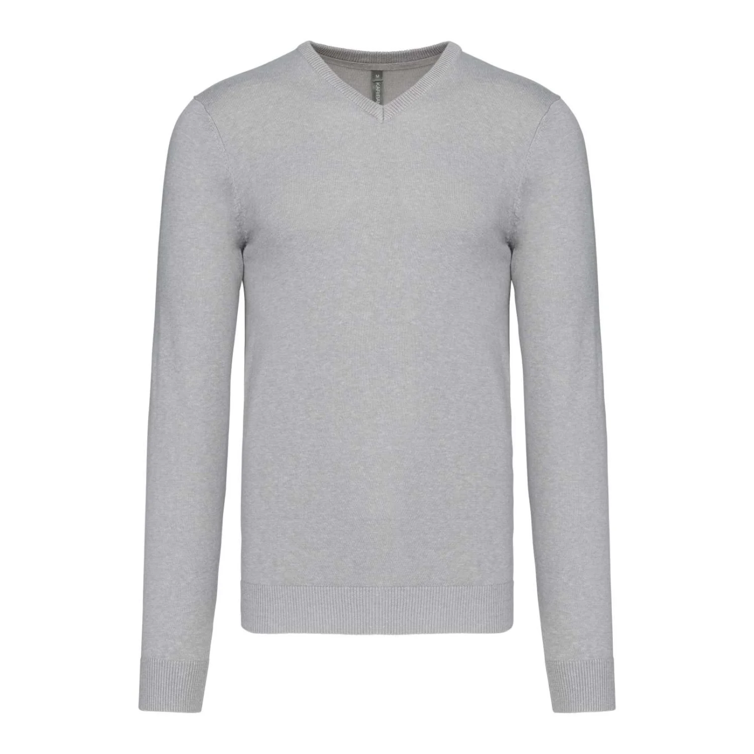 Kariban Férfi v-nyakú pulóver ing Grey Melange