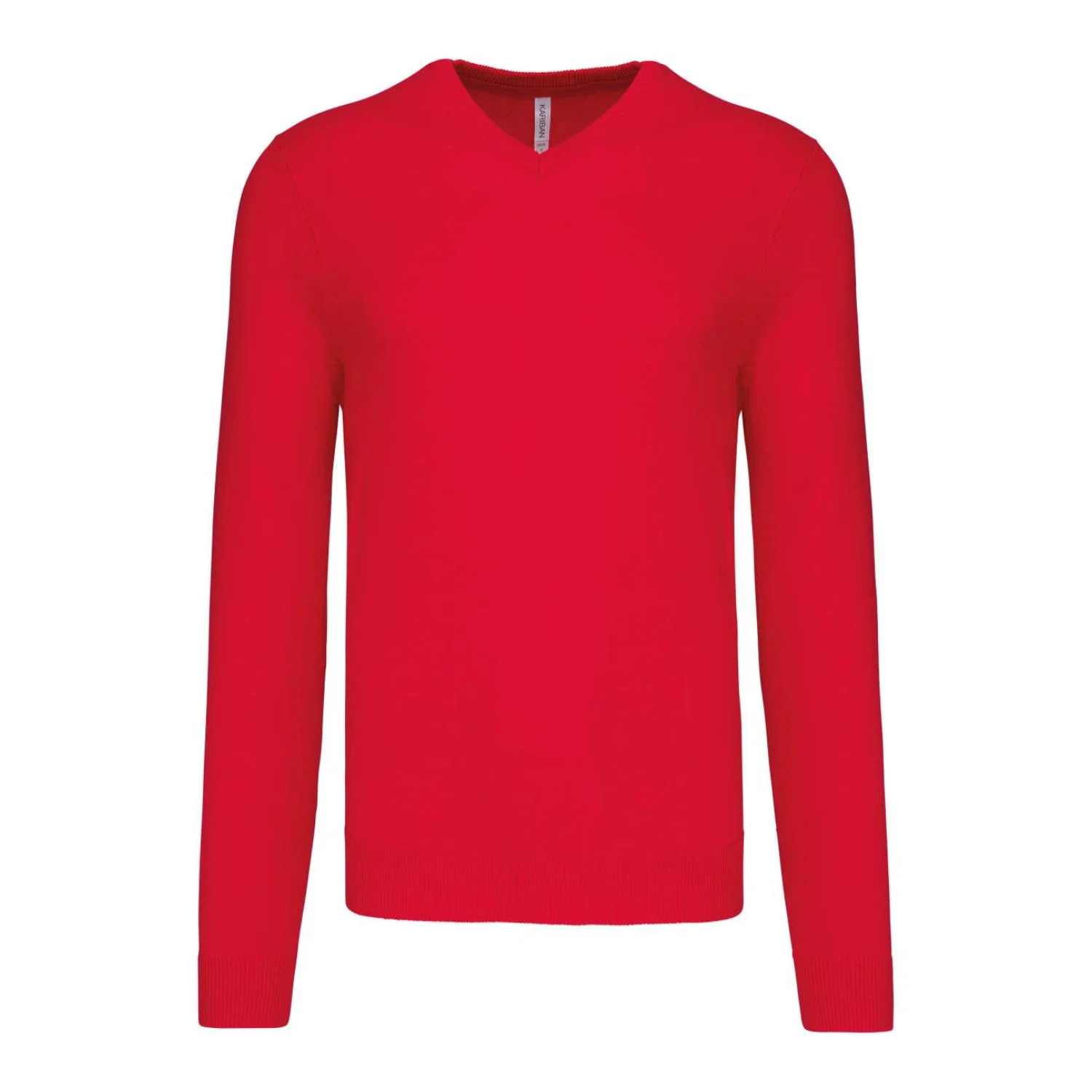 Kariban Férfi v-nyakú pulóver ing Red
