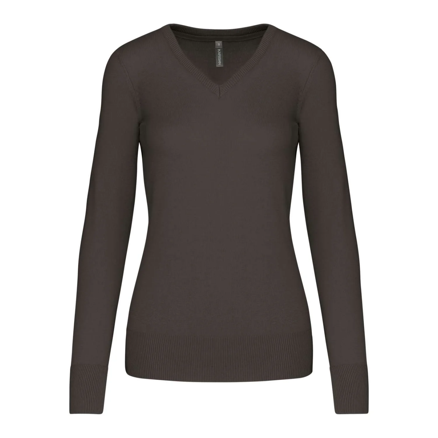 Kariban Női v-nyakú pulóver ing Dark Grey